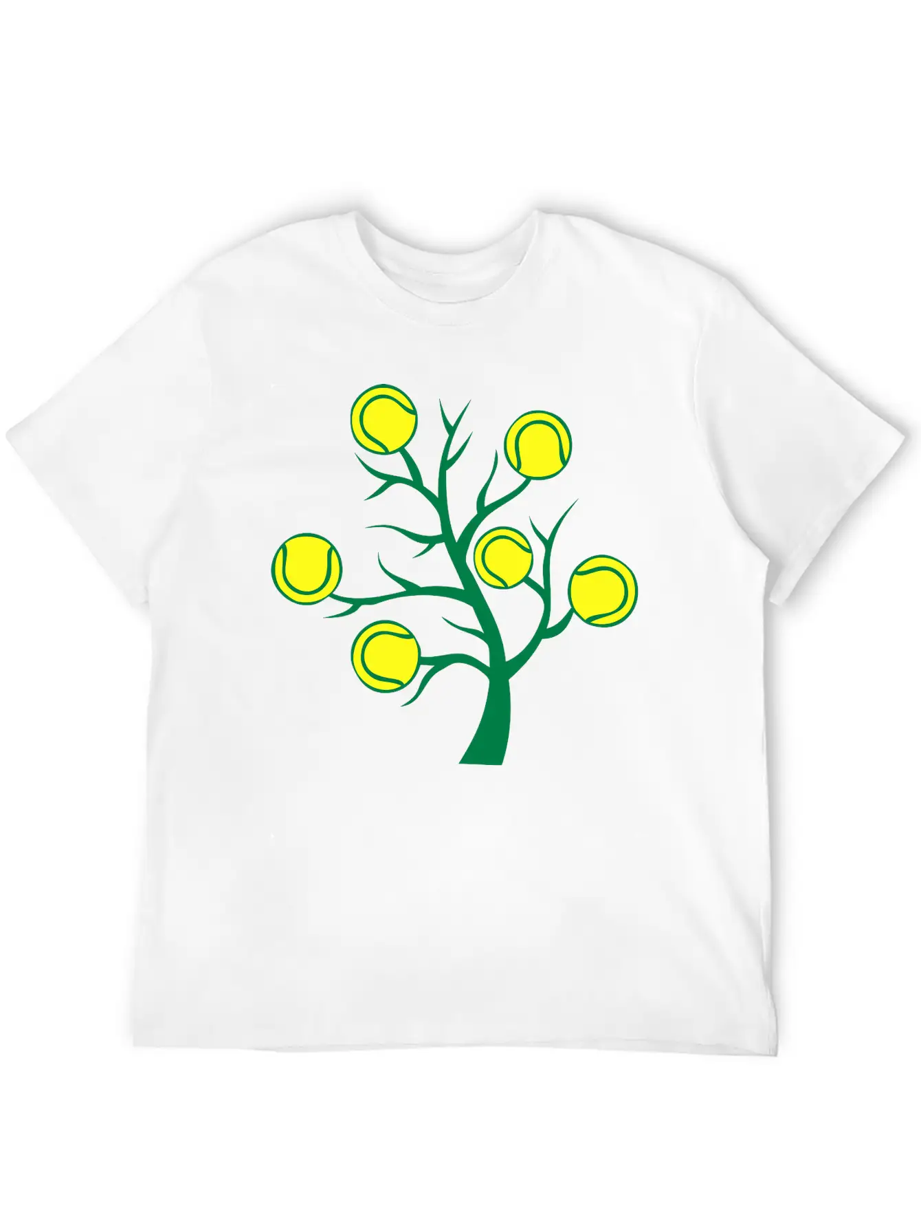 Tennis Ball Tree Branch Timeless Short Sleeve Tee – Comfy And Minimalist Design