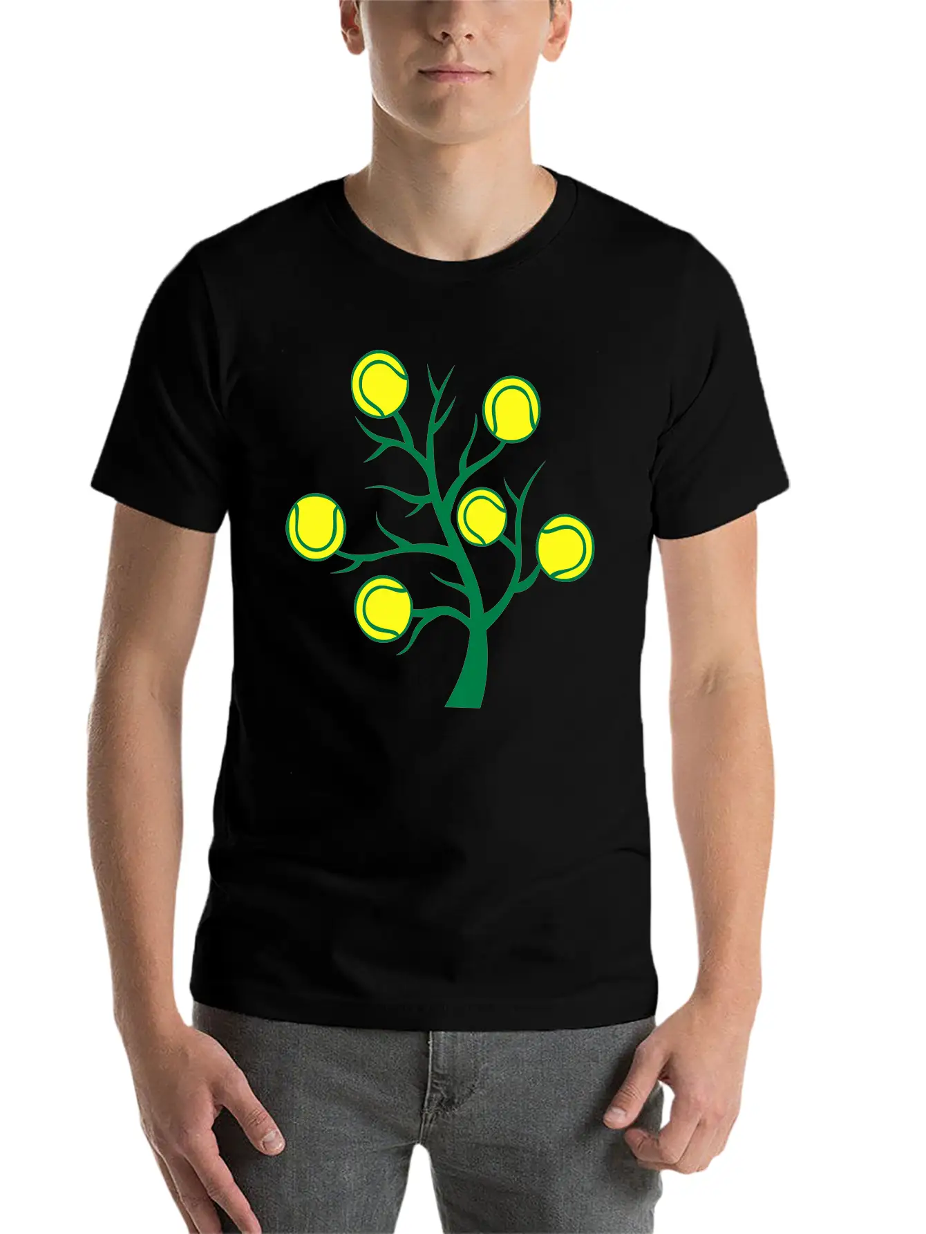Tennis Ball Tree Branch Timeless Short Sleeve Tee – Comfy And Minimalist Design