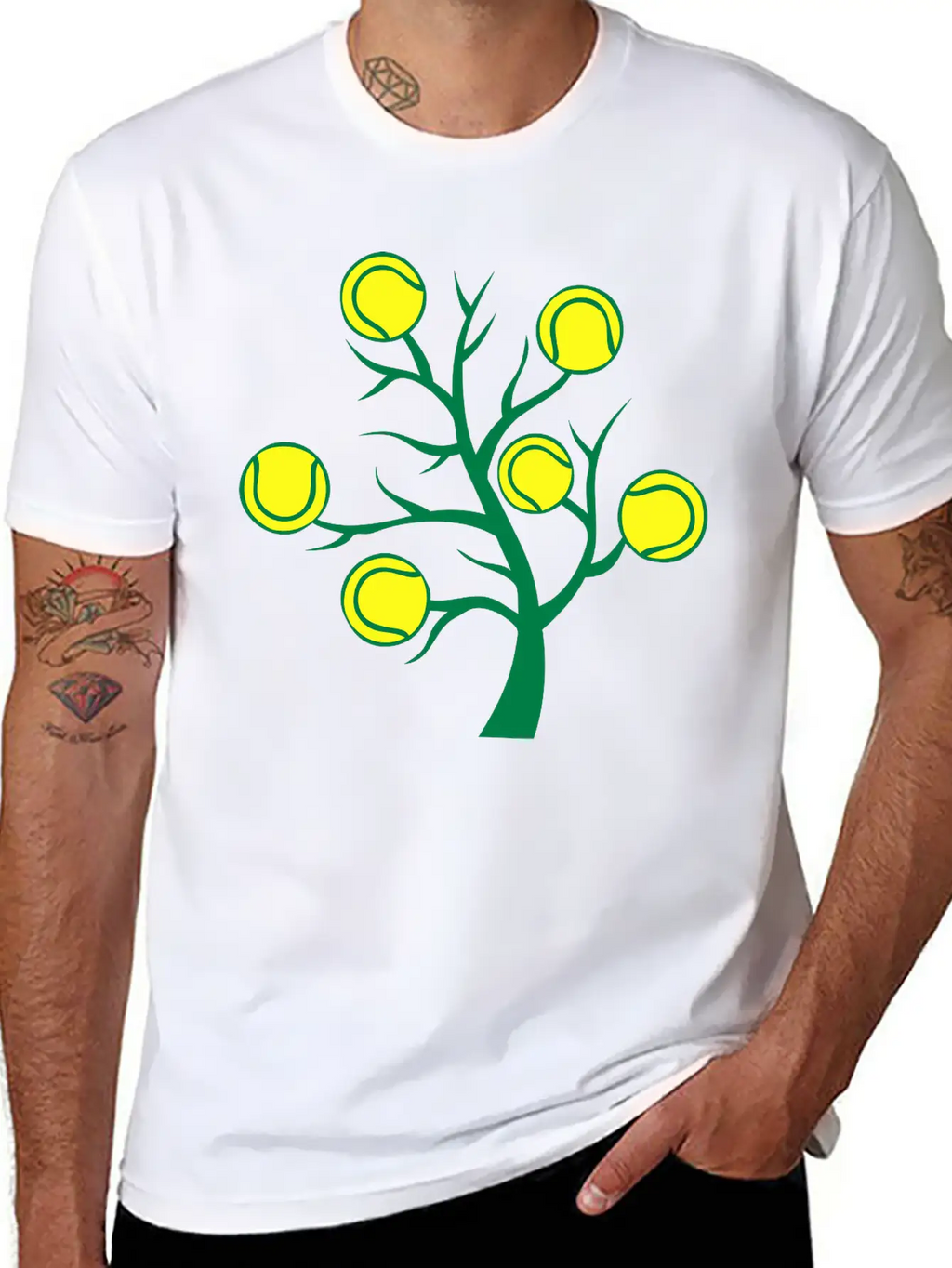 Tennis Ball Tree Branch Timeless Short Sleeve Tee – Comfy And Minimalist Design