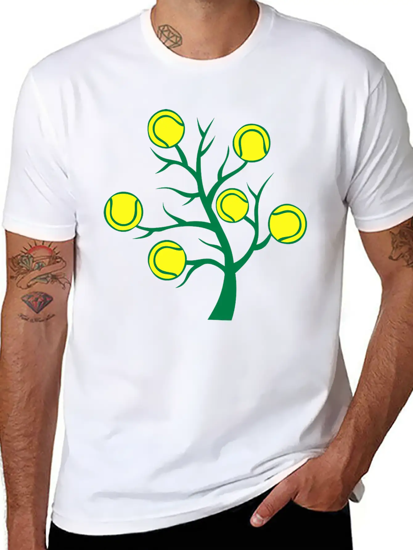 Tennis Ball Tree Branch Timeless Short Sleeve Tee – Comfy And Minimalist Design