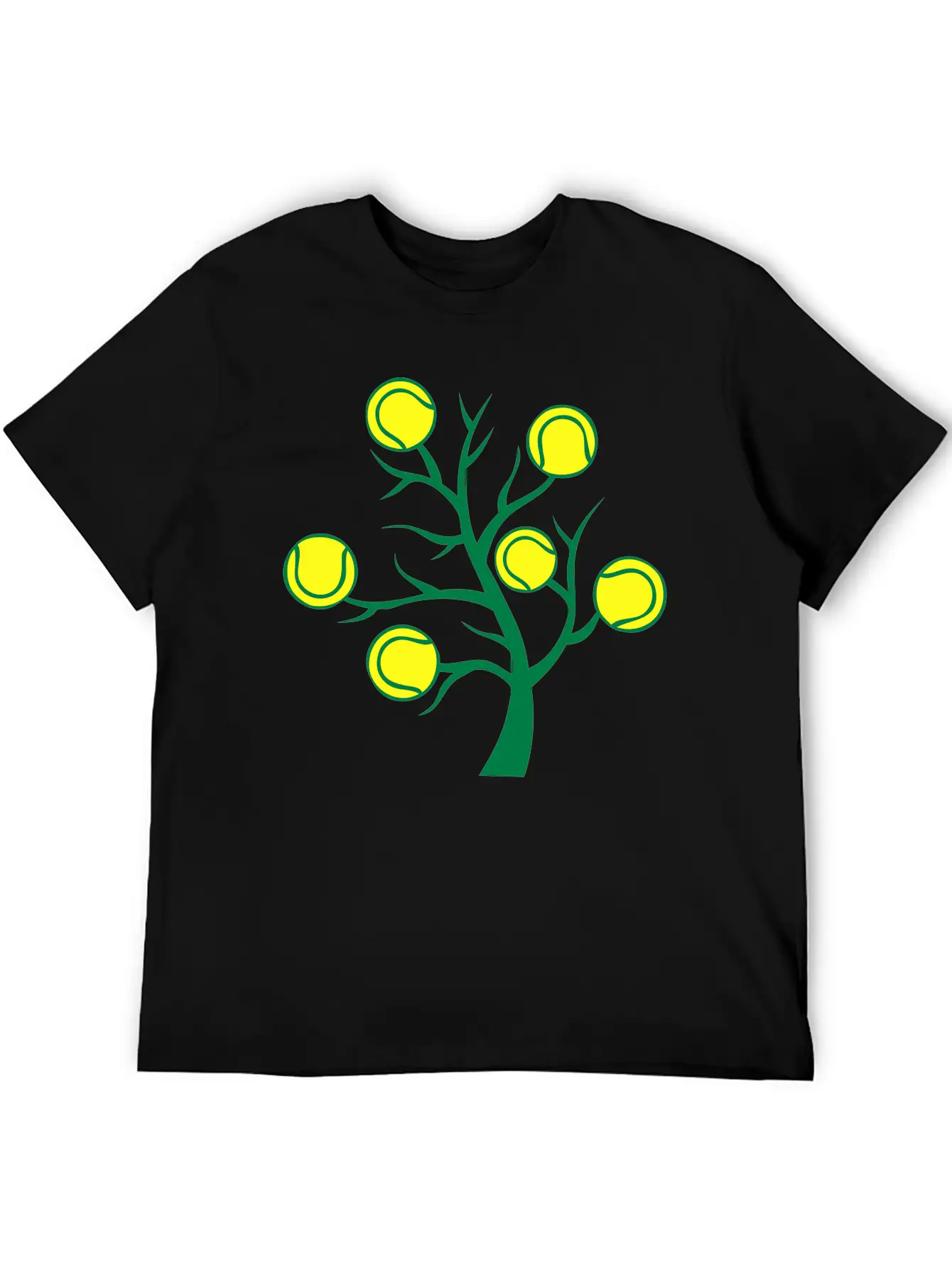 Tennis Ball Tree Branch Timeless Short Sleeve Tee – Comfy And Minimalist Design
