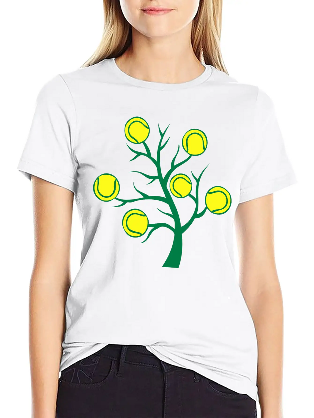 Tennis Ball Tree Branch Timeless Short Sleeve Tee – Comfy And Minimalist Design