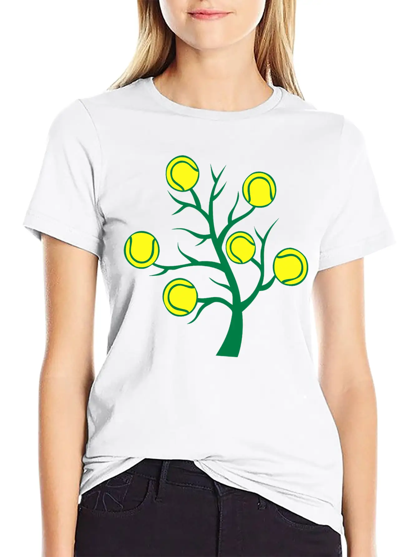 Tennis Ball Tree Branch Timeless Short Sleeve Tee – Comfy And Minimalist Design