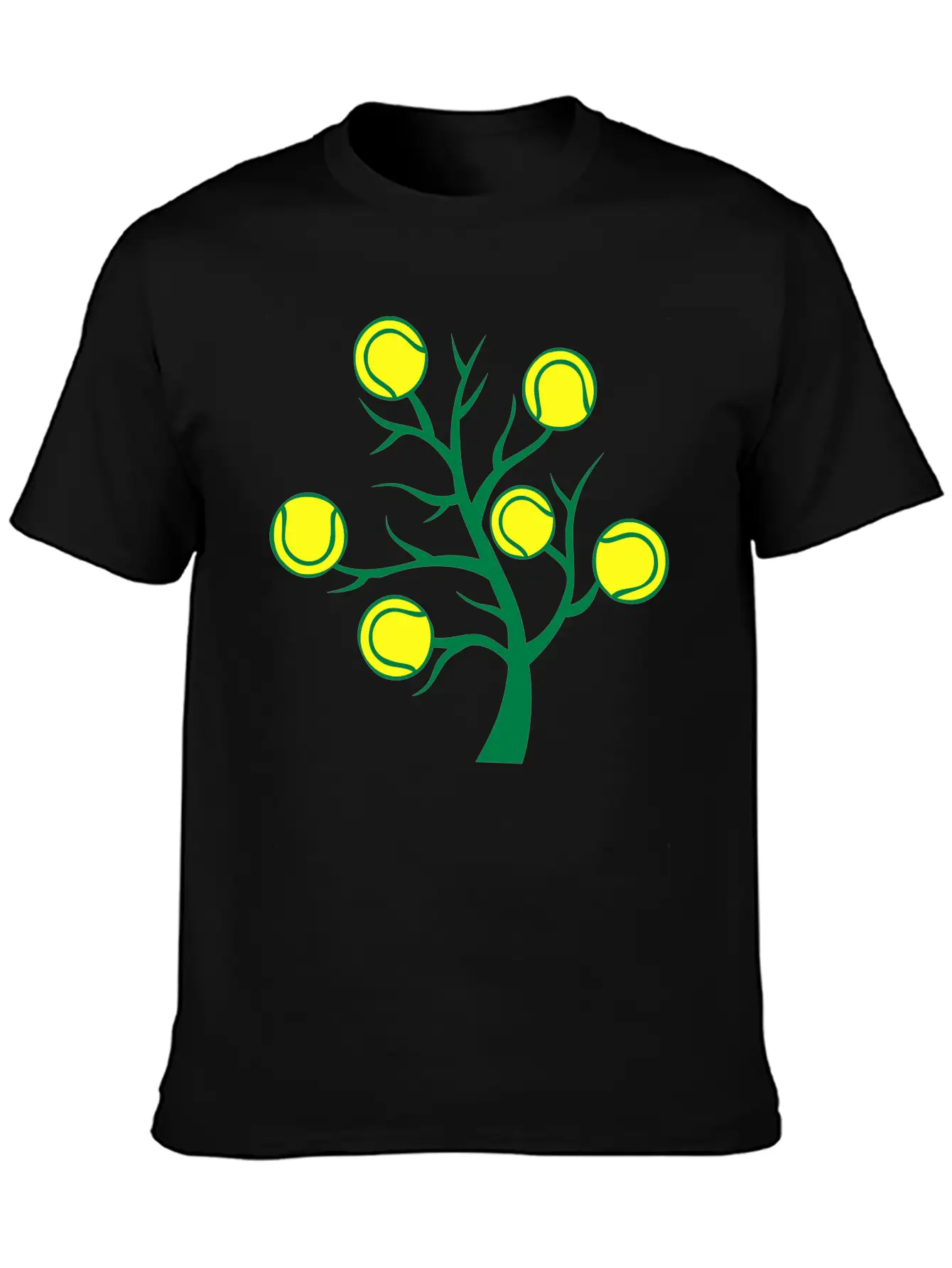 Tennis Ball Tree Branch Timeless Short Sleeve Tee – Comfy And Minimalist Design