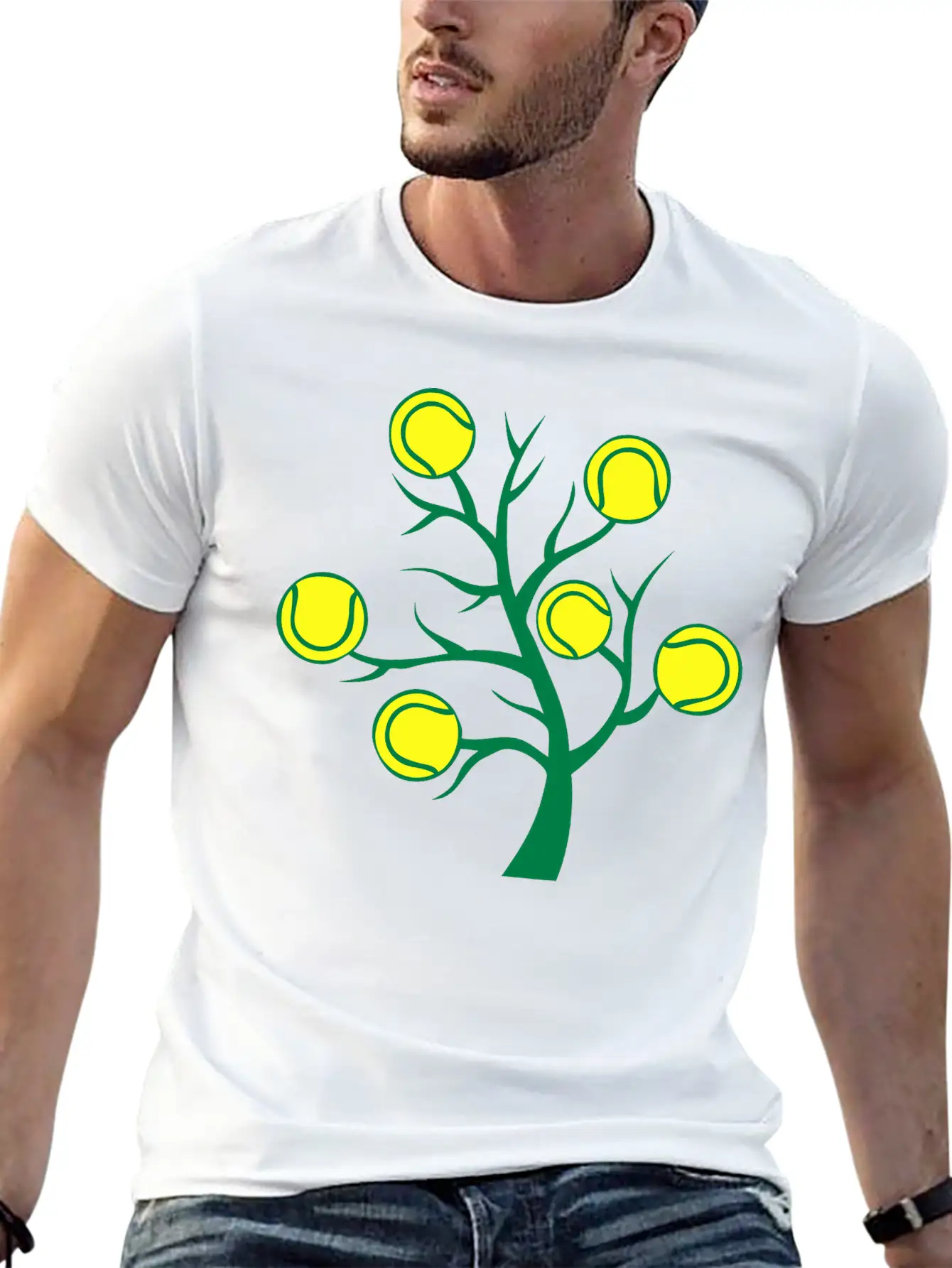 Tennis Ball Tree Branch Timeless Short Sleeve Tee – Comfy And Minimalist Design