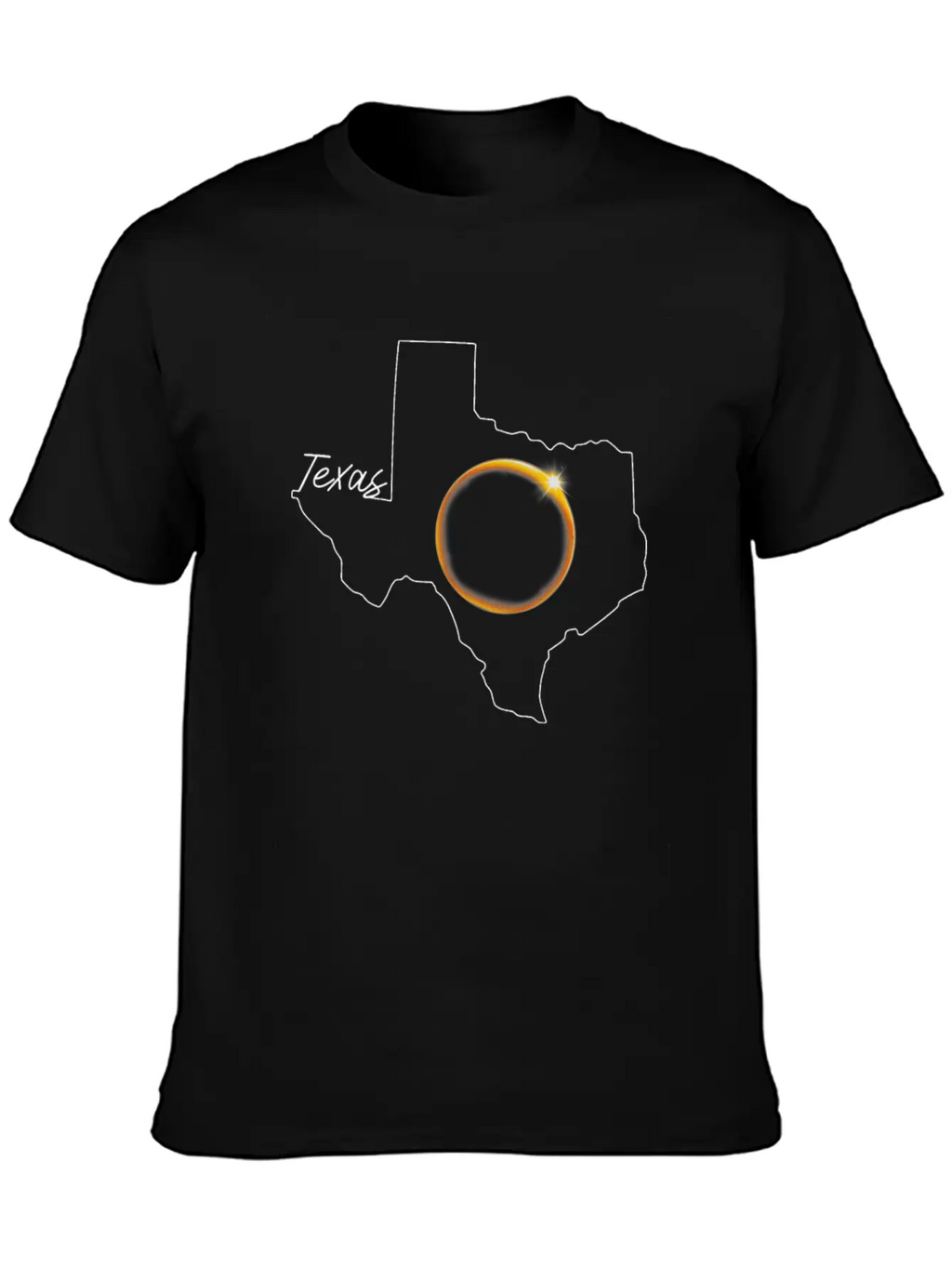 Texas April 8 Total Solar Eclipse USA Map 4 08 24 Unisex Casual T-Shirt – Clean Design For Daily Comfort