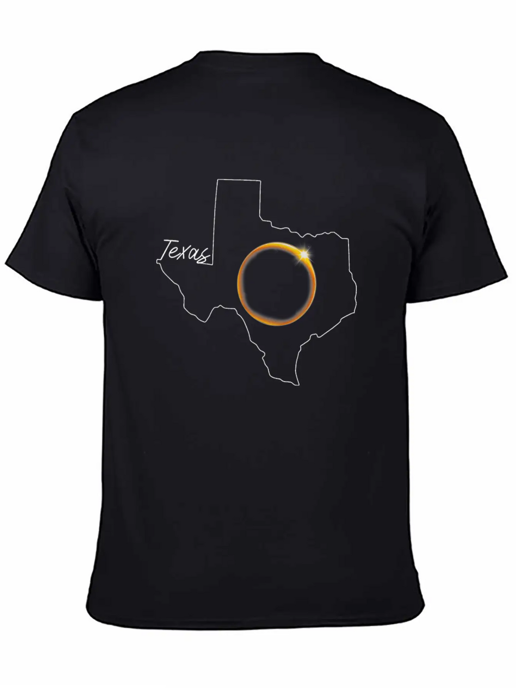 Texas April 8 Total Solar Eclipse USA Map 4 08 24 Unisex Casual T-Shirt – Clean Design For Daily Comfort
