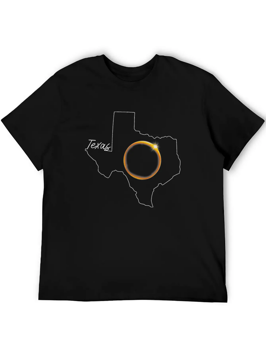 Texas April 8 Total Solar Eclipse USA Map 4 08 24 Unisex Casual T-Shirt – Clean Design For Daily Comfort