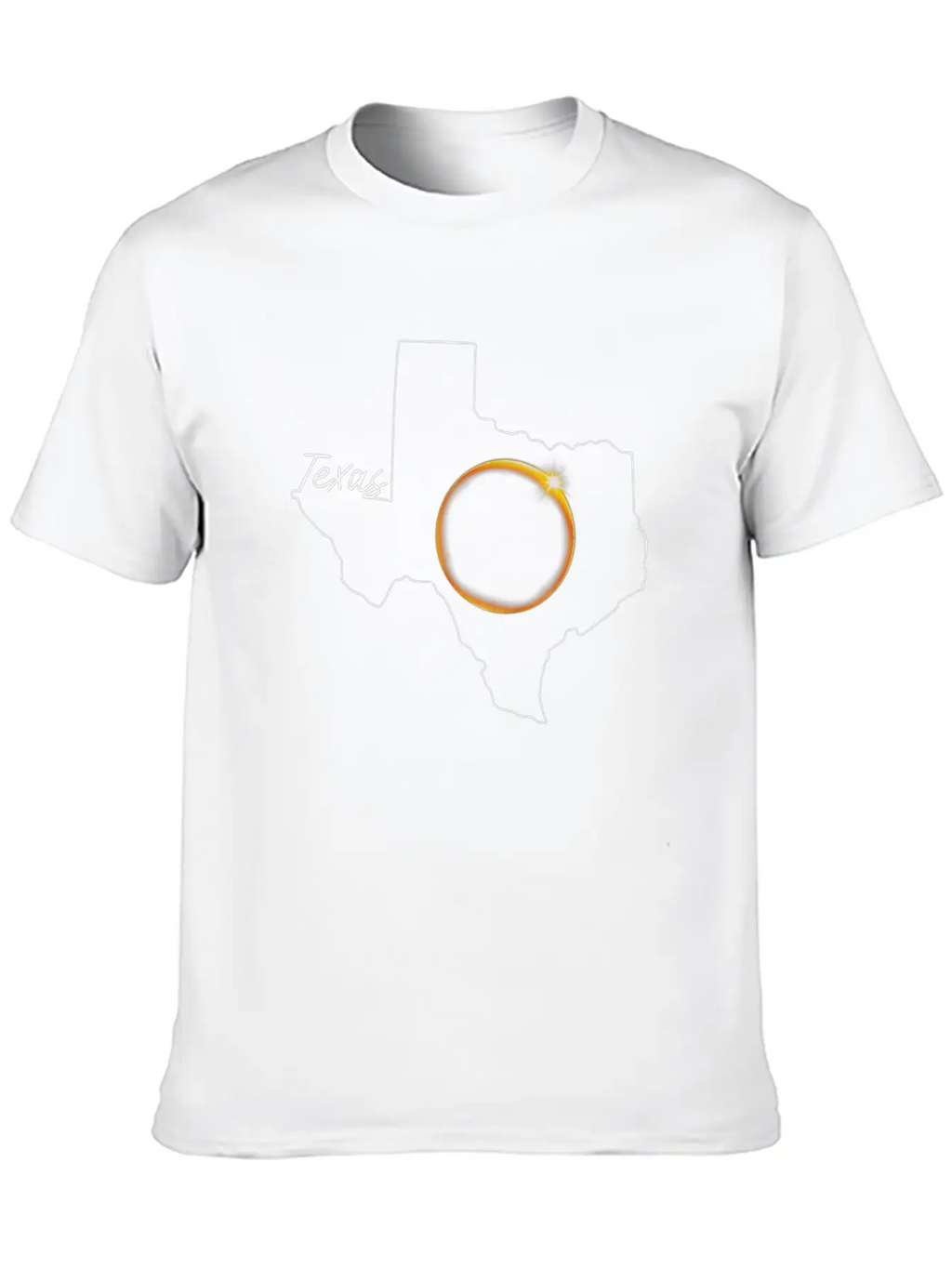 Texas April 8 Total Solar Eclipse USA Map 4 08 24 Unisex Casual T-Shirt – Clean Design For Daily Comfort