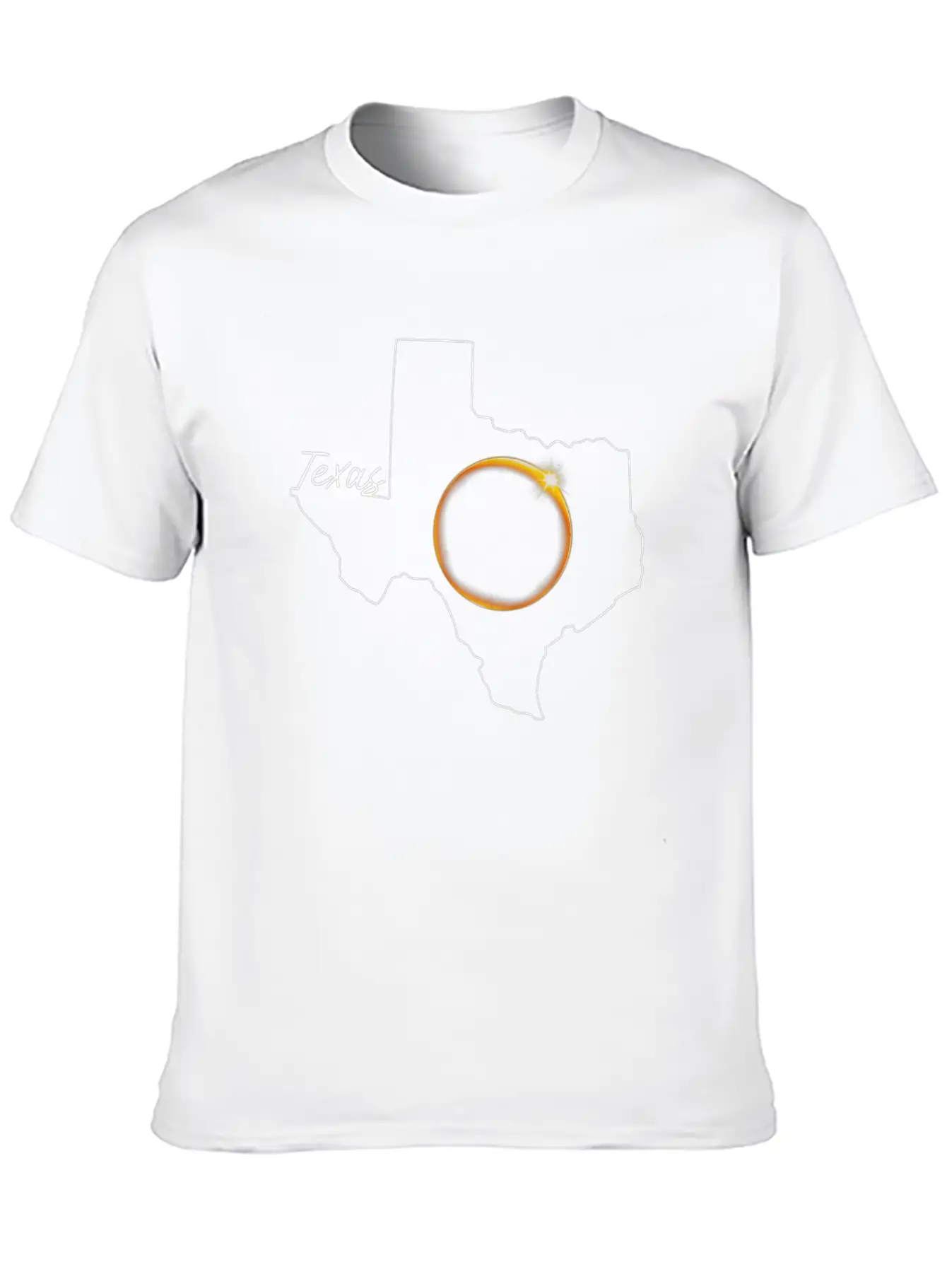 Texas April 8 Total Solar Eclipse USA Map 4 08 24 Unisex Casual T-Shirt – Clean Design For Daily Comfort