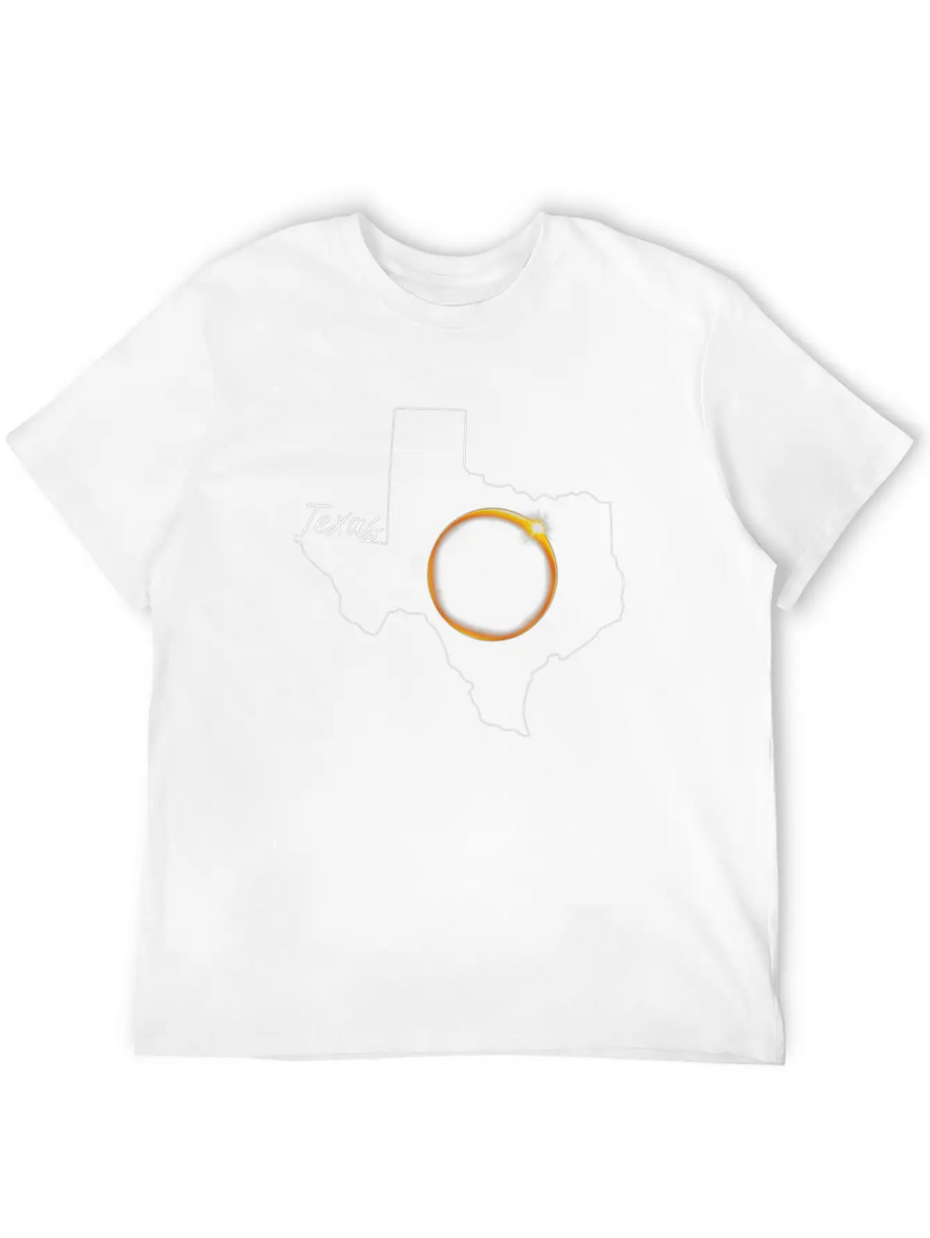 Texas April 8 Total Solar Eclipse USA Map 4 08 24 Unisex Casual T-Shirt – Clean Design For Daily Comfort