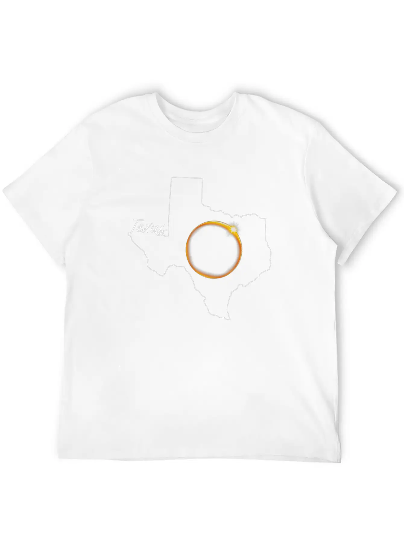 Texas April 8 Total Solar Eclipse USA Map 4 08 24 Unisex Casual T-Shirt – Clean Design For Daily Comfort