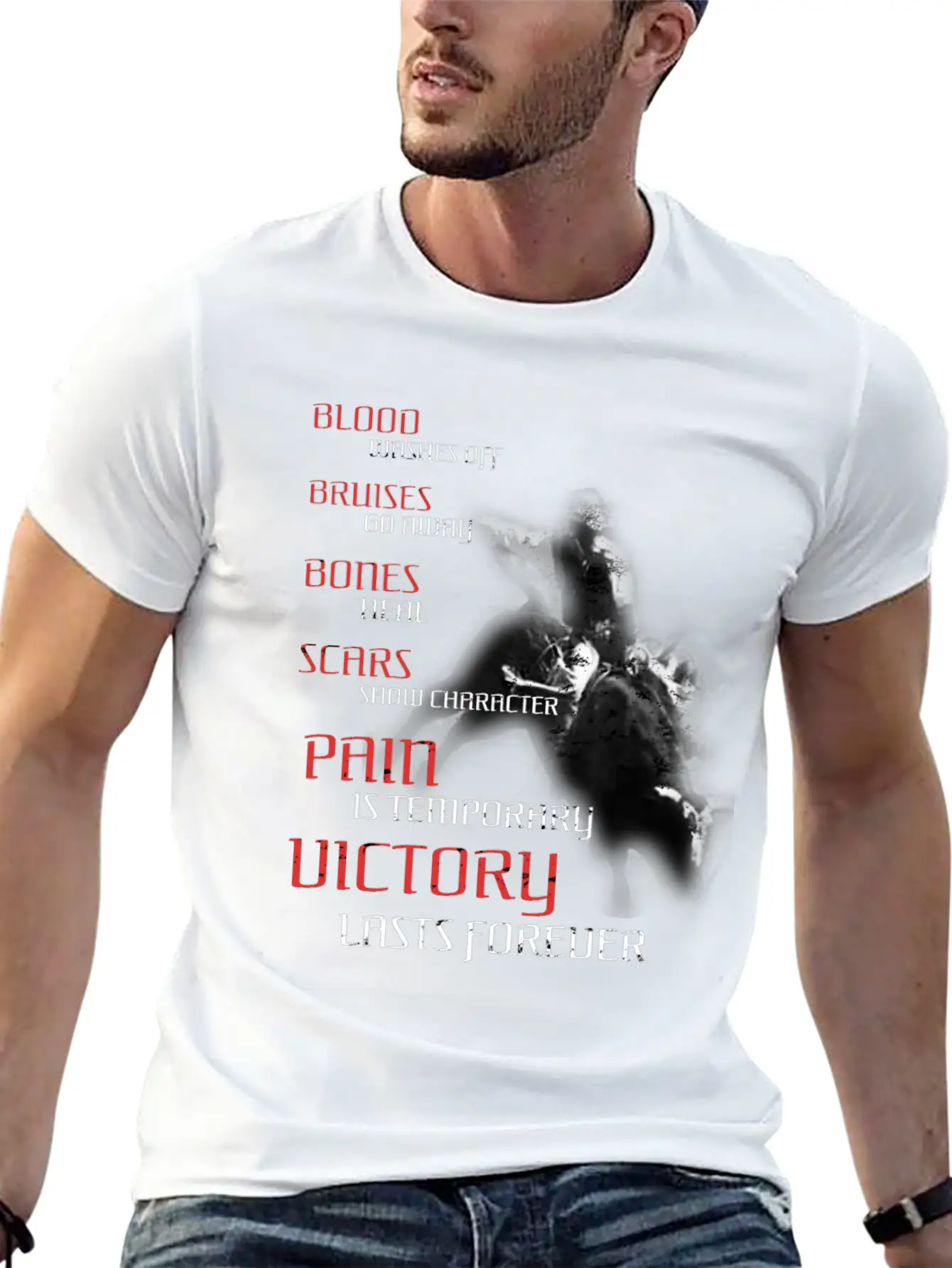 Texas Cowboy Rodeo Bull Fighter Pain Is Temporary Essential Cotton Tee For Daily Outfits – Unisex Style