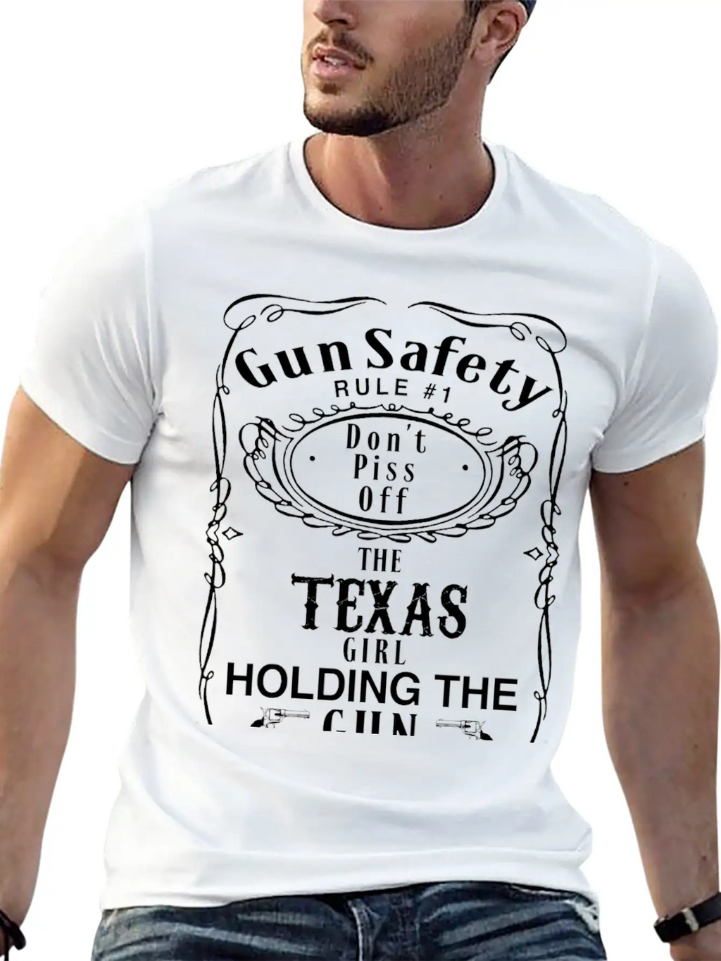 TEXAS - Gun Safety Rule 1 Dont Piss Off Girl Breathable Graphic T-Shirt – Perfect For Casual Days