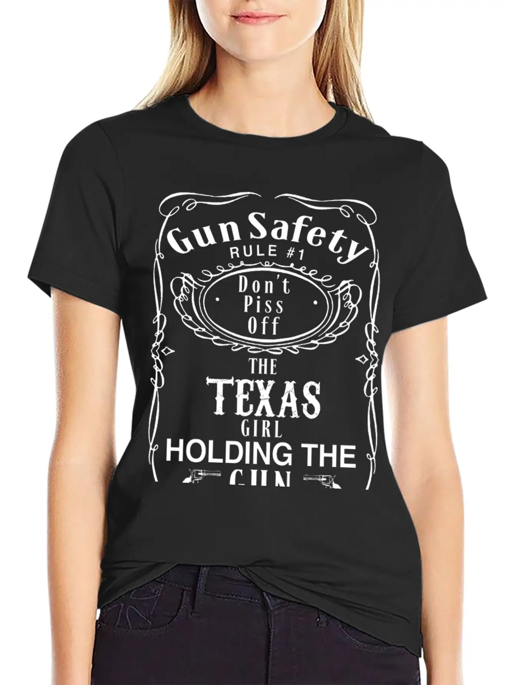 TEXAS - Gun Safety Rule 1 Dont Piss Off Girl Breathable Graphic T-Shirt – Perfect For Casual Days