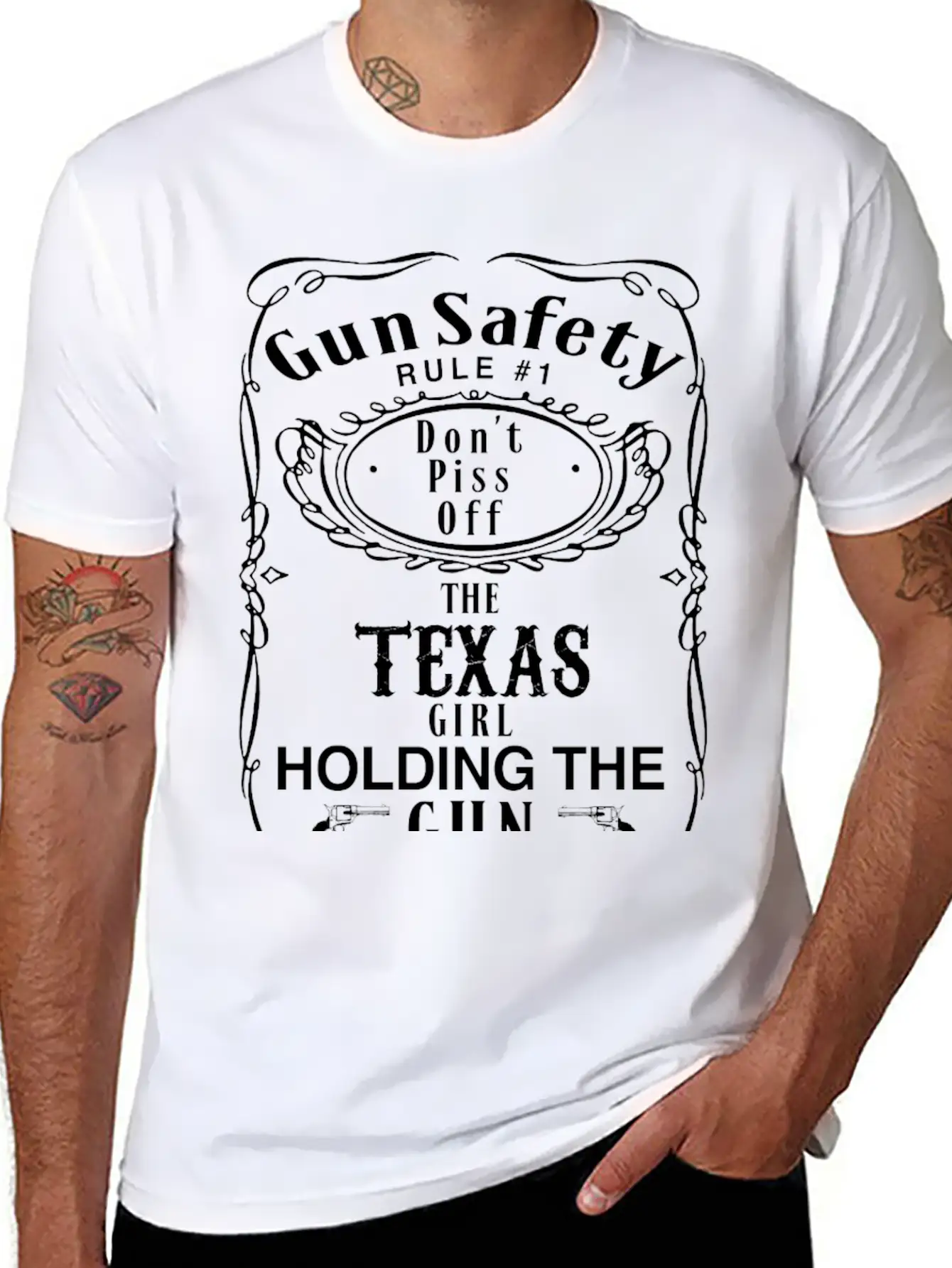 TEXAS - Gun Safety Rule 1 Dont Piss Off Girl Breathable Graphic T-Shirt – Perfect For Casual Days