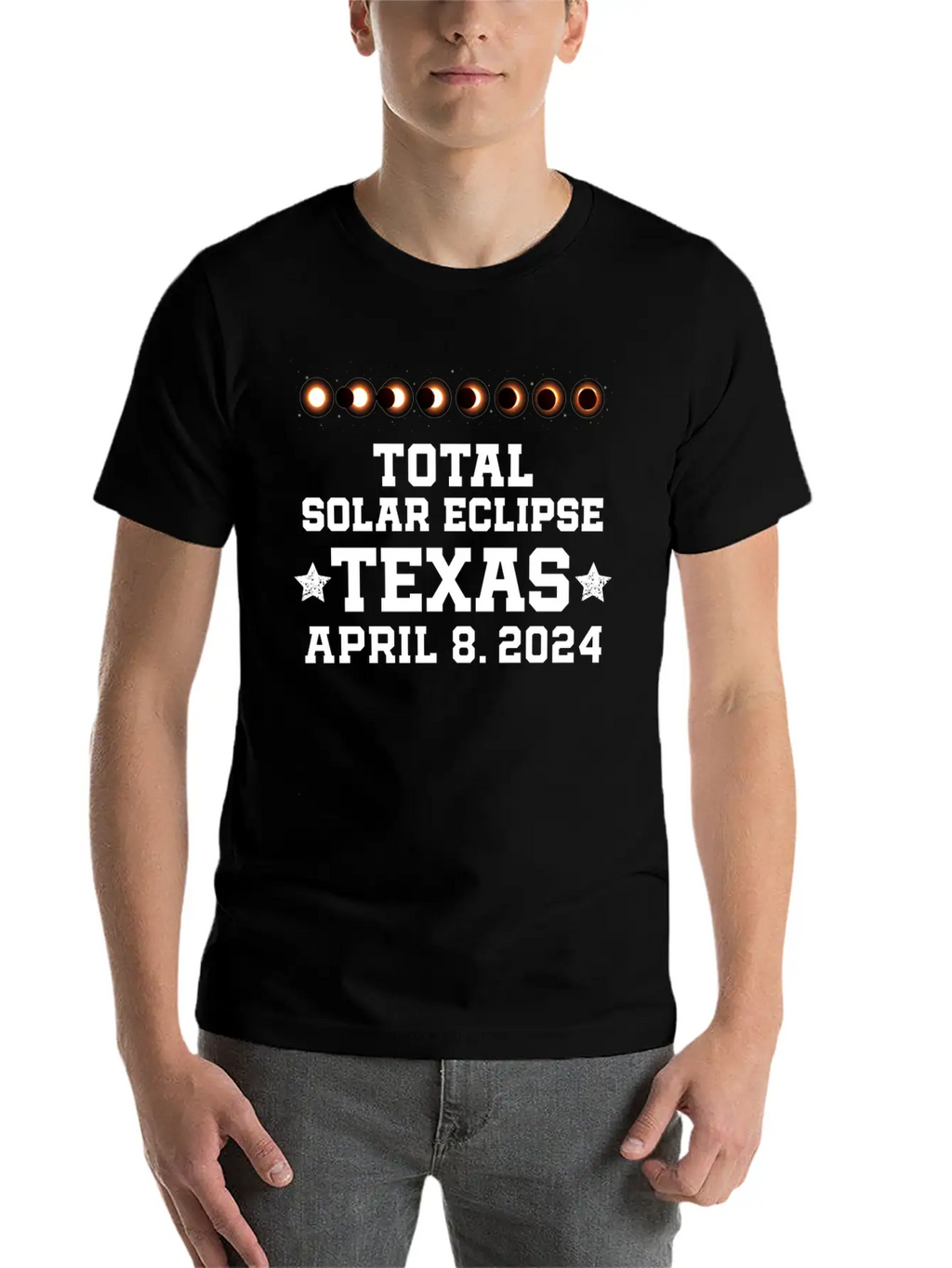Texas Total Solar Eclipse 2024 United States Solar Basic Graphic T-Shirt – Daily Comfort In Soft Cotton