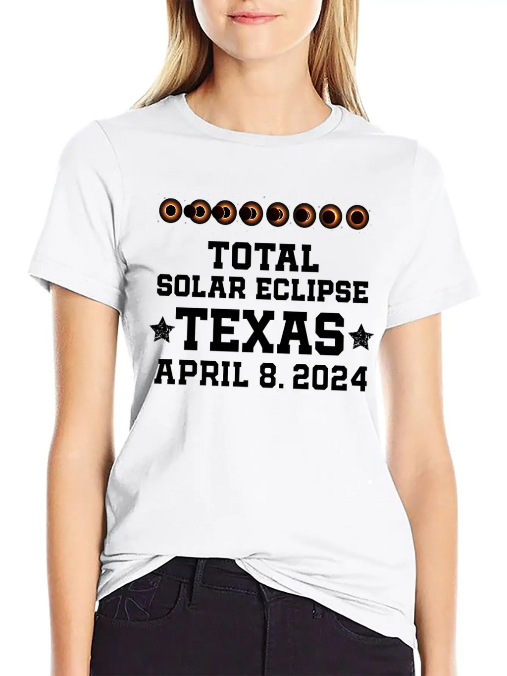 Texas Total Solar Eclipse 2024 United States Solar Basic Graphic T-Shirt – Daily Comfort In Soft Cotton