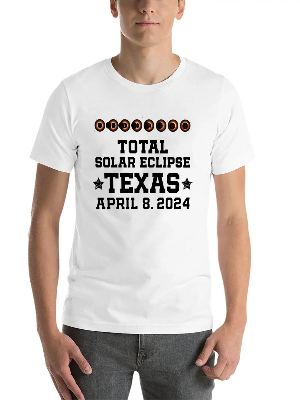 Texas Total Solar Eclipse 2024 United States Solar Basic Graphic T-Shirt – Daily Comfort In Soft Cotton