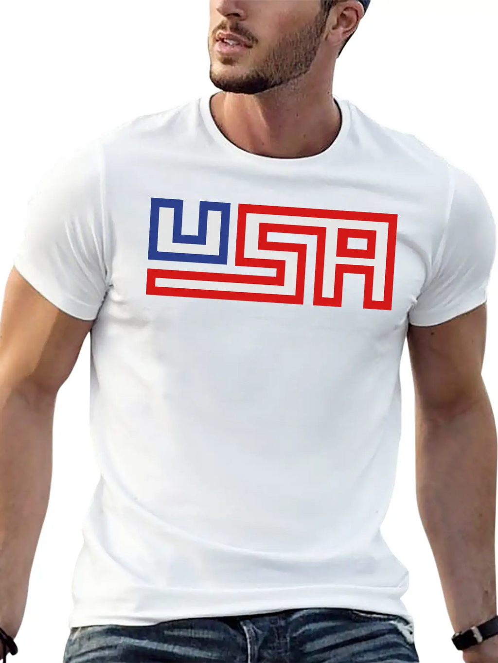 Text America United States Stars 3 Colors USA Nati Timeless Short Sleeve Tee – Comfy And Minimalist Design