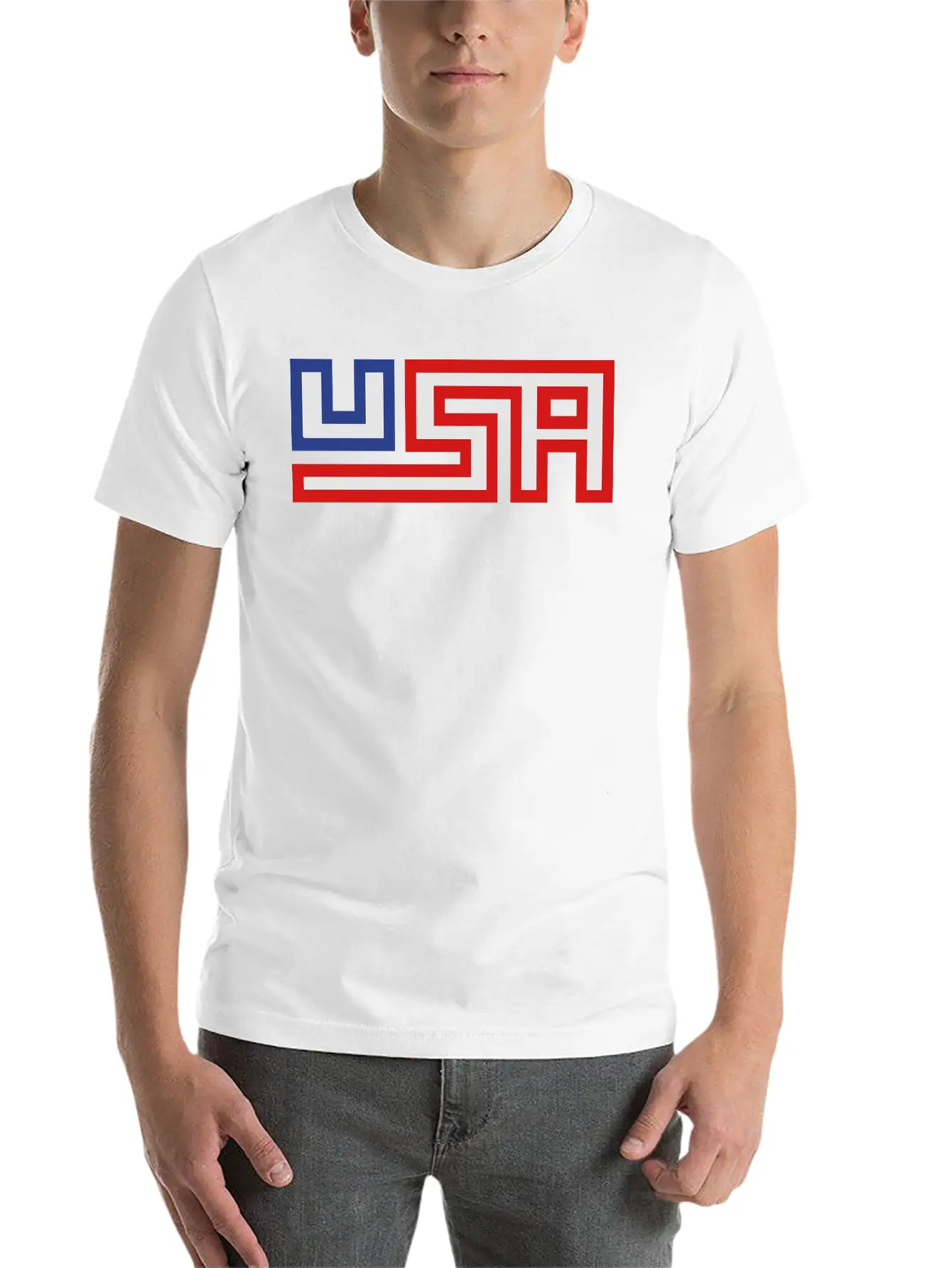 Text America United States Stars 3 Colors USA Nati Timeless Short Sleeve Tee – Comfy And Minimalist Design