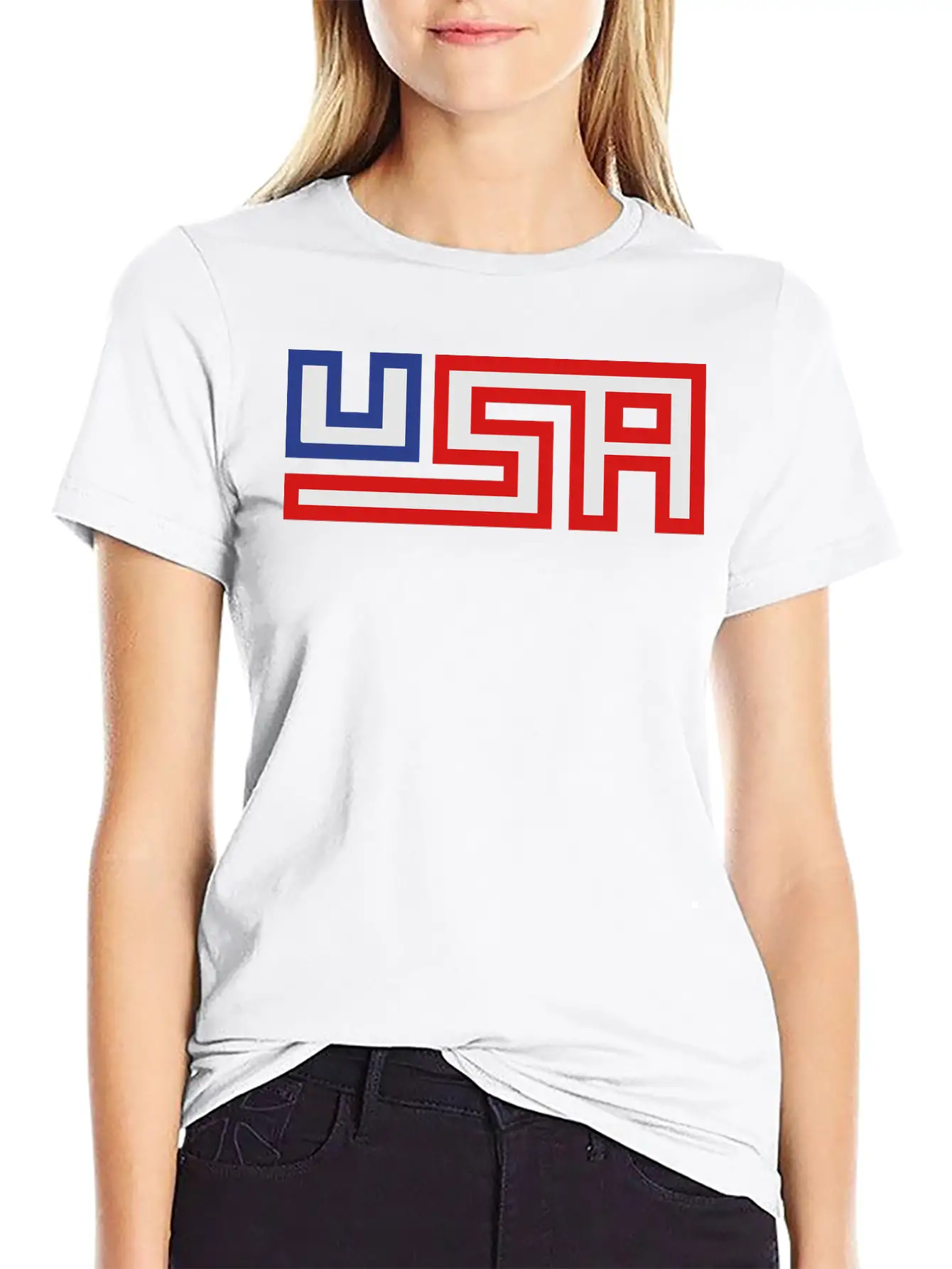 Text America United States Stars 3 Colors USA Nati Timeless Short Sleeve Tee – Comfy And Minimalist Design