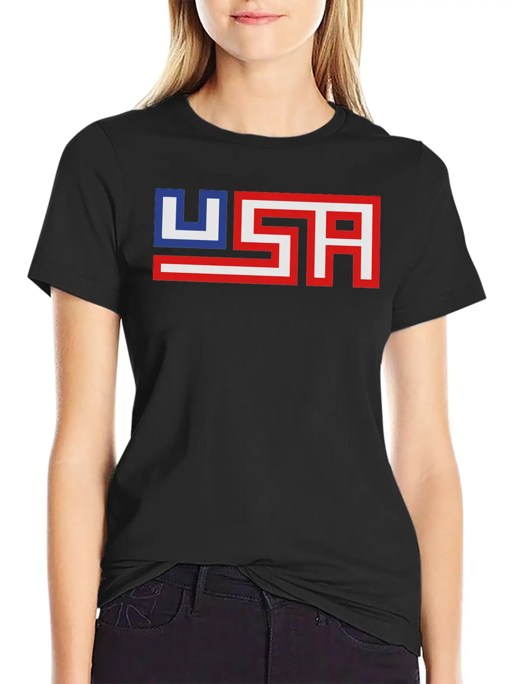 Text America United States Stars 3 Colors USA Nati Timeless Short Sleeve Tee – Comfy And Minimalist Design
