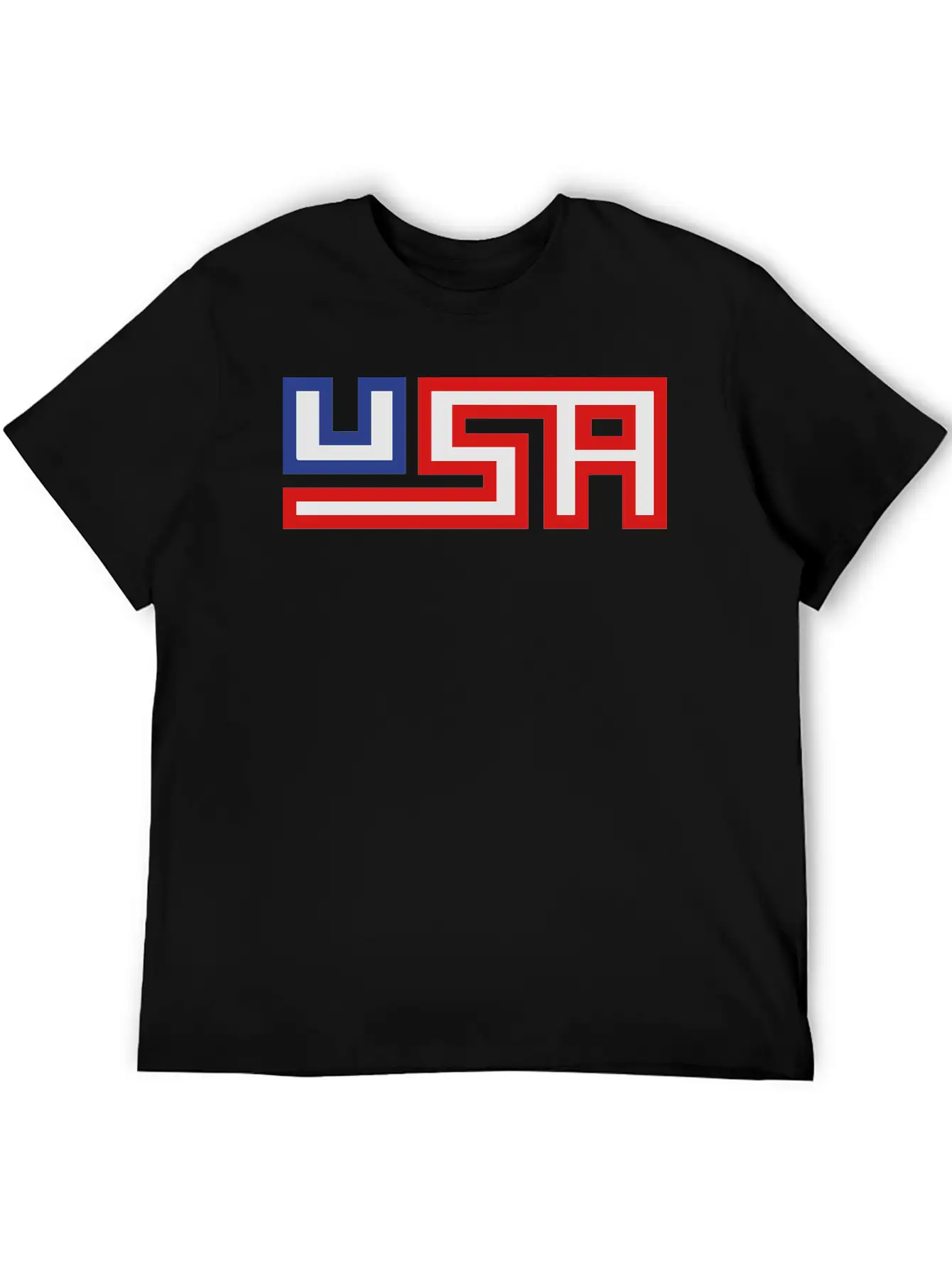 Text America United States Stars 3 Colors USA Nati Timeless Short Sleeve Tee – Comfy And Minimalist Design