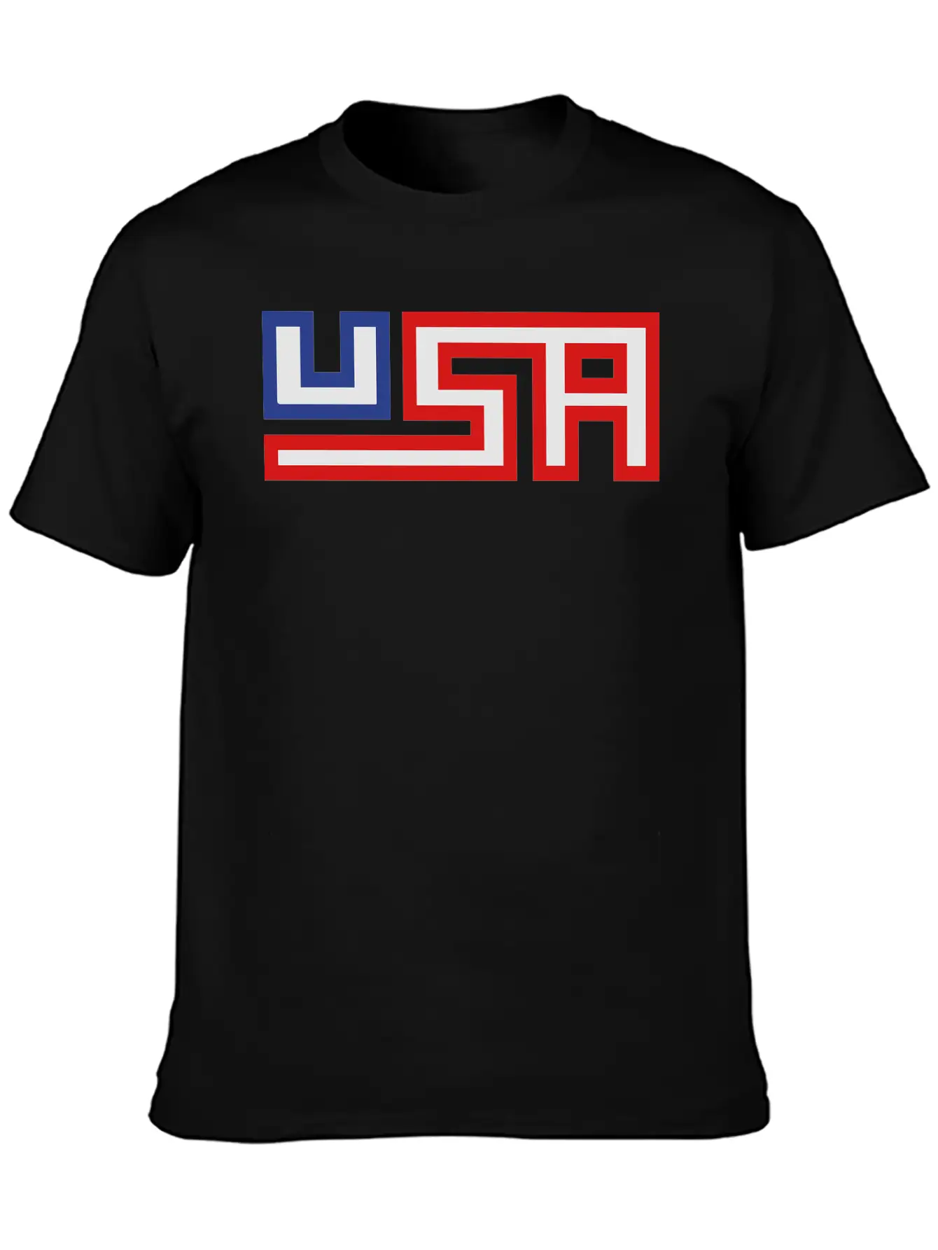 Text America United States Stars 3 Colors USA Nati Timeless Short Sleeve Tee – Comfy And Minimalist Design