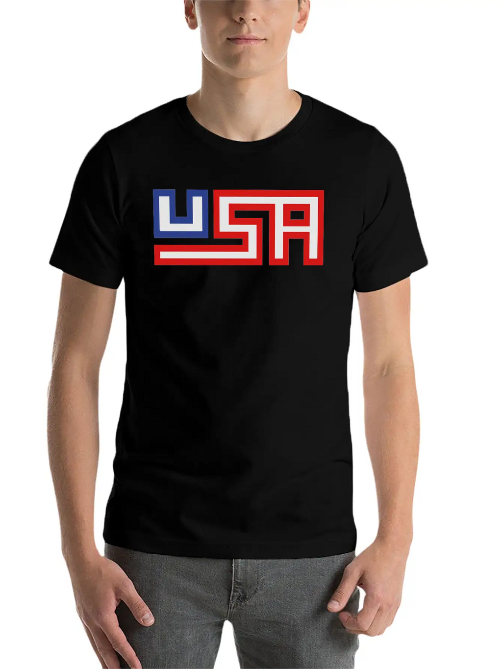 Text America United States Stars 3 Colors USA Nati Timeless Short Sleeve Tee – Comfy And Minimalist Design