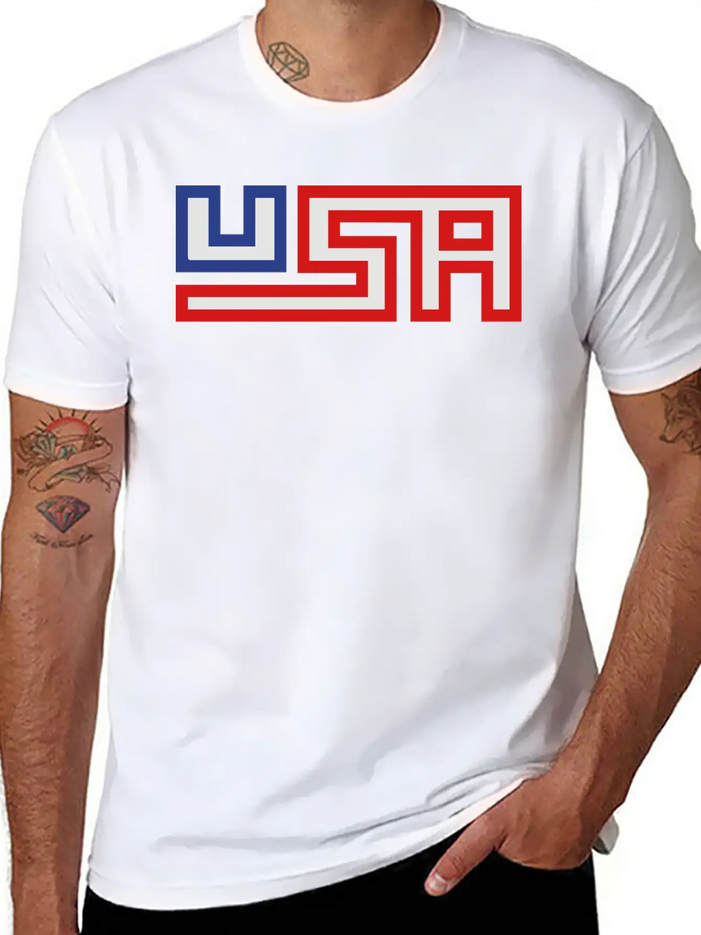 Text America United States Stars 3 Colors USA Nati Timeless Short Sleeve Tee – Comfy And Minimalist Design