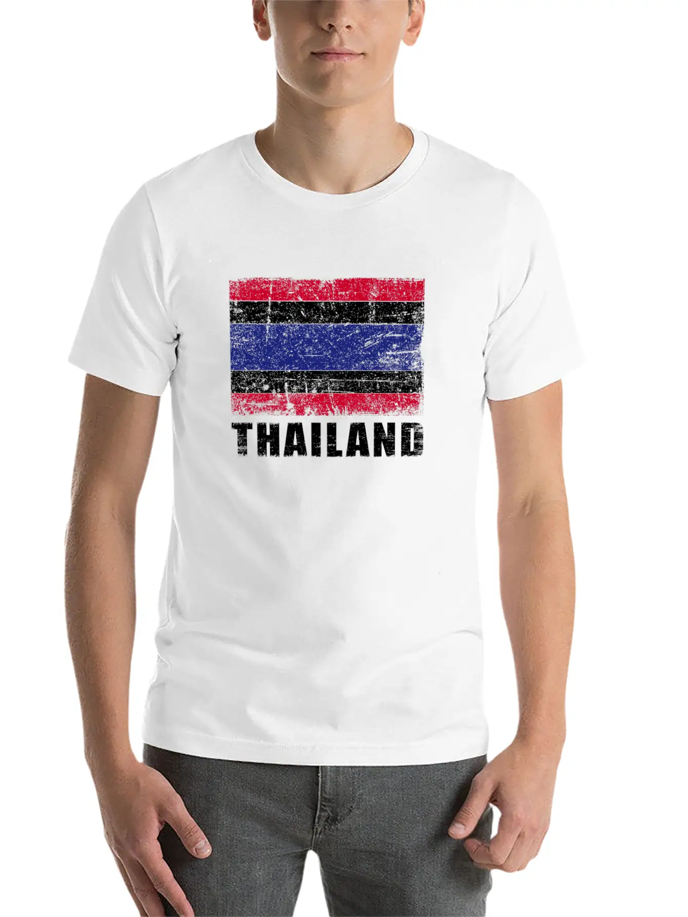 Thailand Flag Grunge Country Flag Thailand Breathable Graphic T-Shirt – Perfect For Casual Days