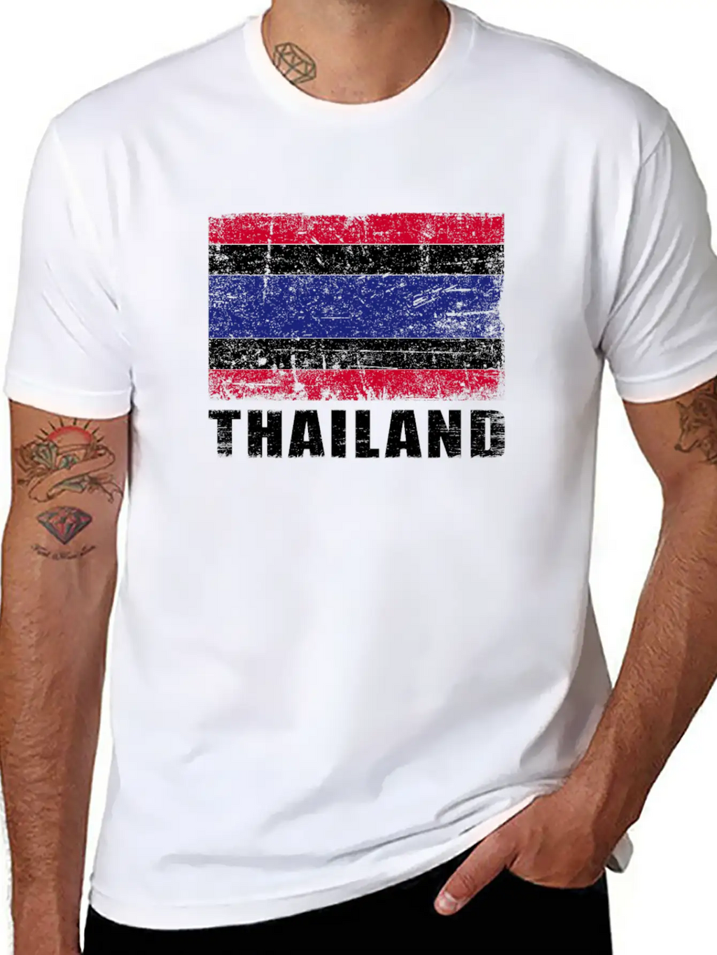 Thailand Flag Grunge Country Flag Thailand Breathable Graphic T-Shirt – Perfect For Casual Days