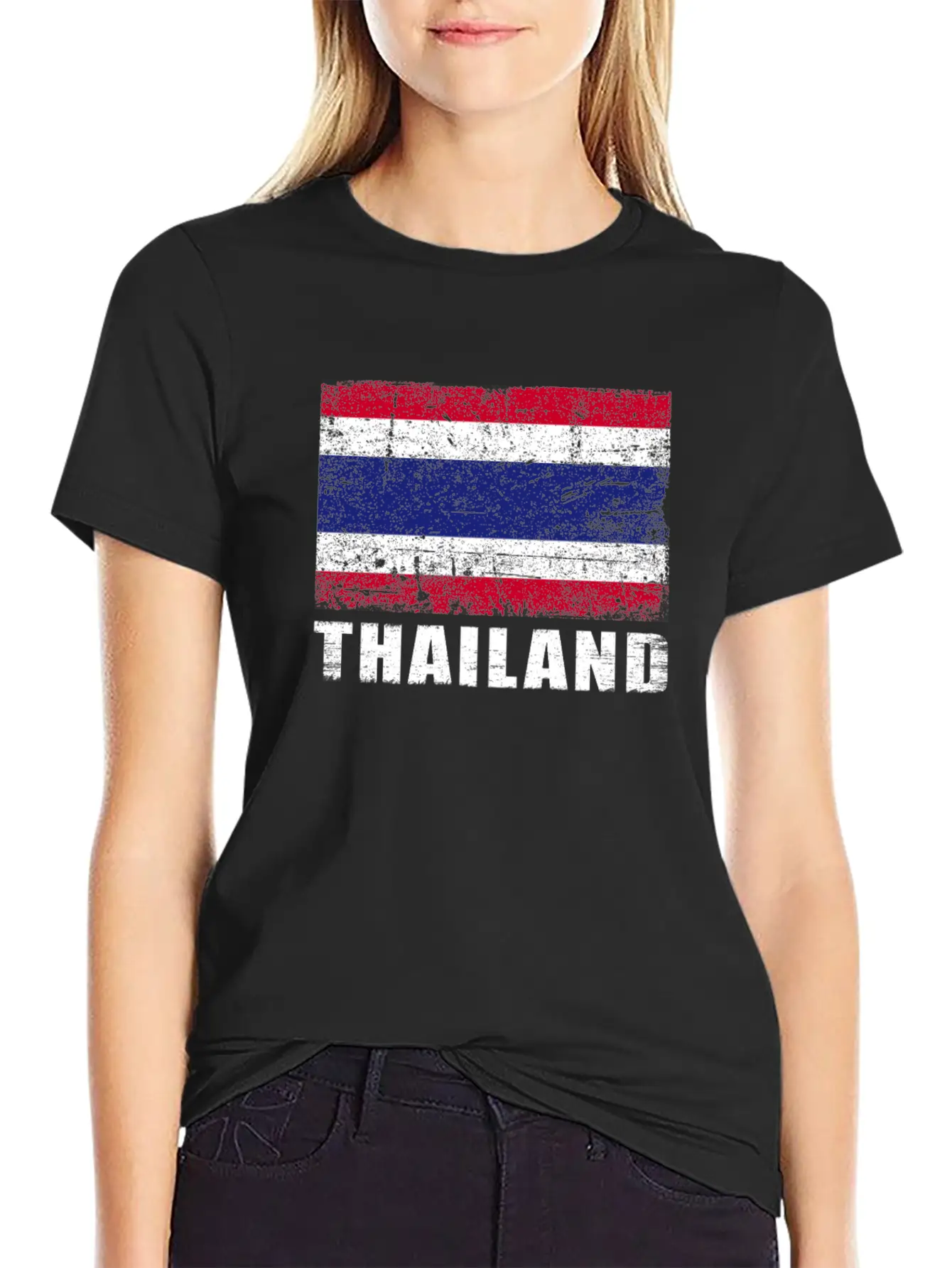 Thailand Flag Grunge Country Flag Thailand Breathable Graphic T-Shirt – Perfect For Casual Days