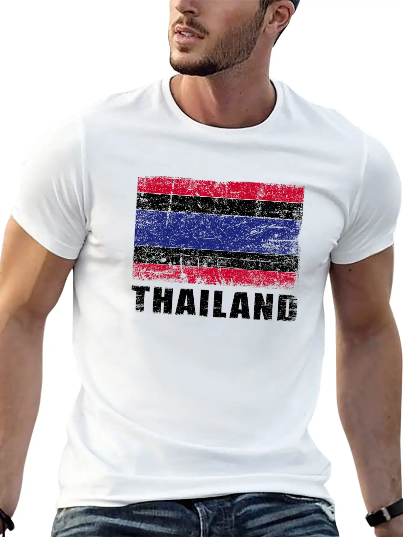 Thailand Flag Grunge Country Flag Thailand Breathable Graphic T-Shirt – Perfect For Casual Days