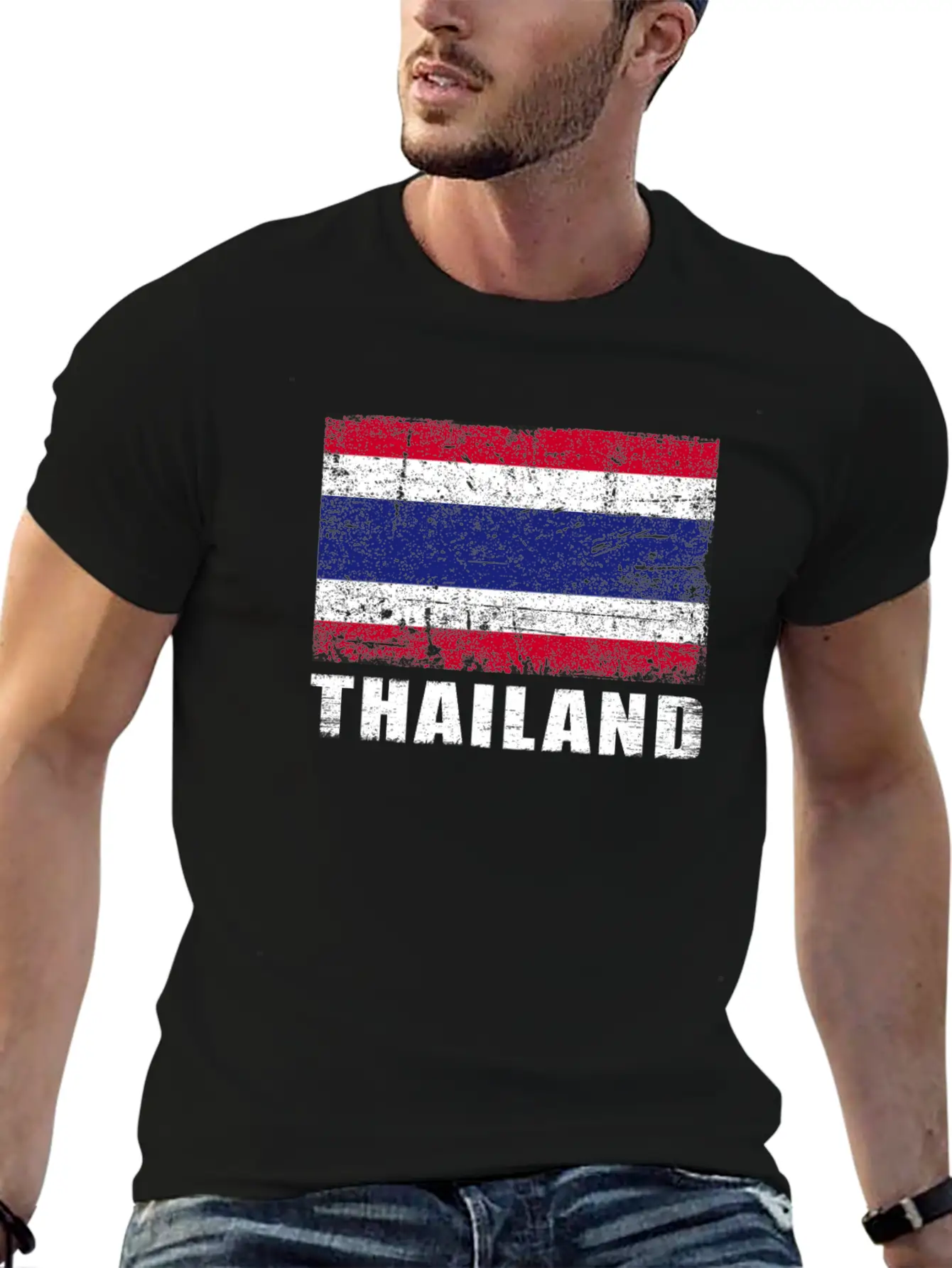 Thailand Flag Grunge Country Flag Thailand Breathable Graphic T-Shirt – Perfect For Casual Days