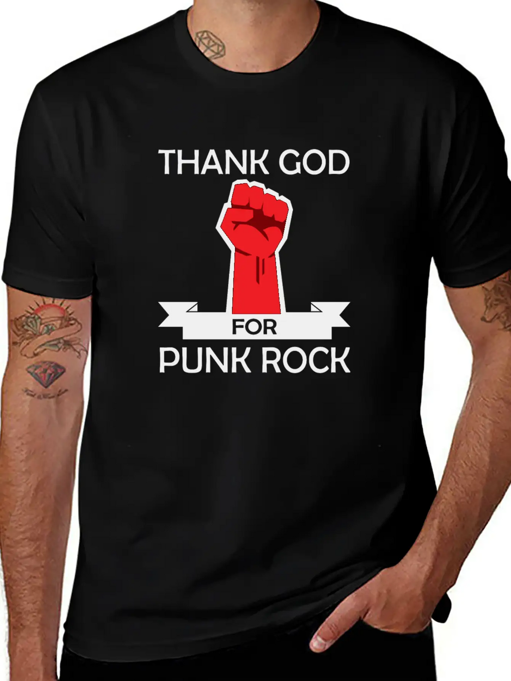 Thank God For Punk Rock Punk Anarchy Basic Graphic T-Shirt – Daily Comfort In Soft Cotton
