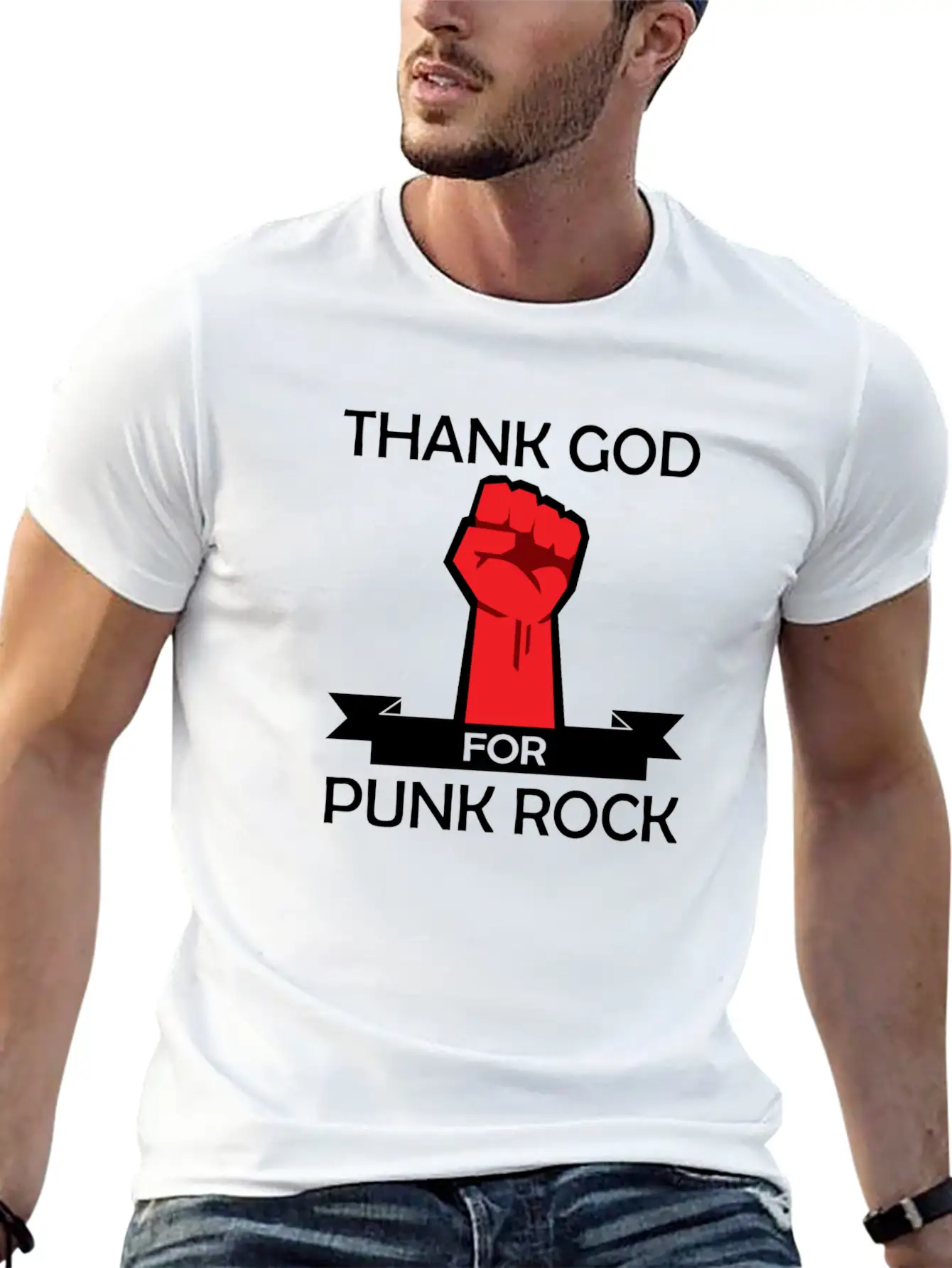 Thank God For Punk Rock Punk Anarchy Basic Graphic T-Shirt – Daily Comfort In Soft Cotton