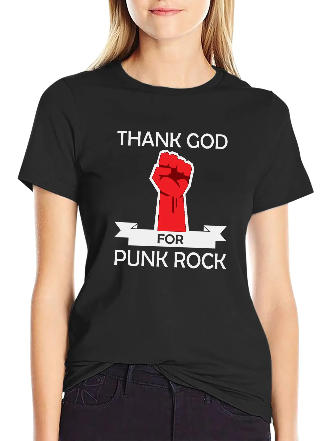 Thank God For Punk Rock Punk Anarchy Basic Graphic T-Shirt – Daily Comfort In Soft Cotton