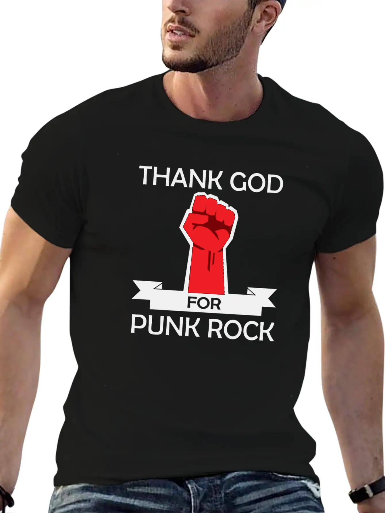 Thank God For Punk Rock Punk Anarchy Basic Graphic T-Shirt – Daily Comfort In Soft Cotton