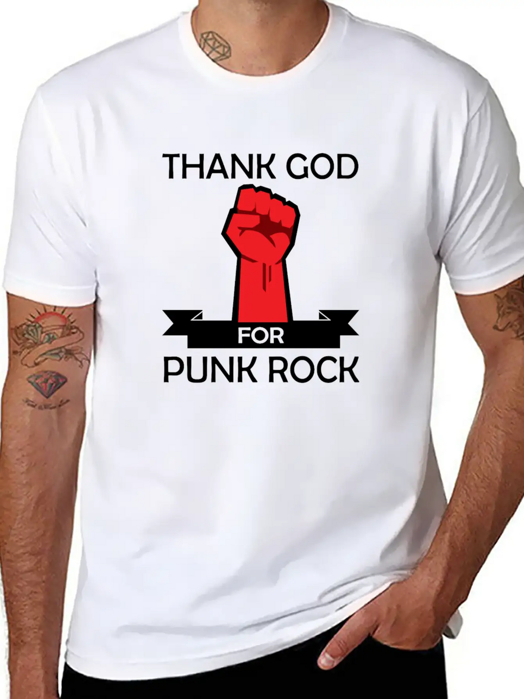 Thank God For Punk Rock Punk Anarchy Basic Graphic T-Shirt – Daily Comfort In Soft Cotton