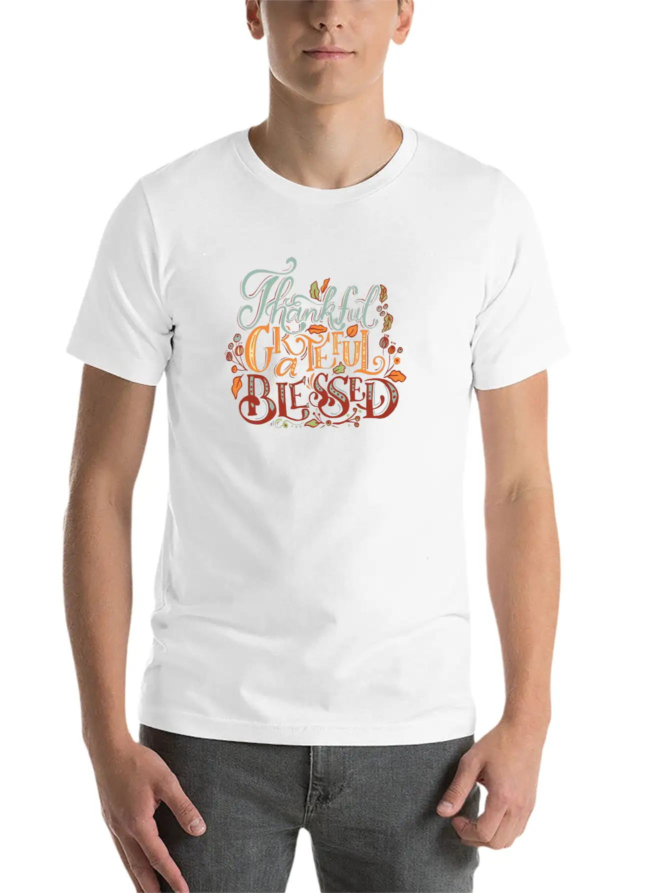 Thankful Grateful Blessed Basic Graphic T-Shirt – Daily Comfort In Soft Cotton
