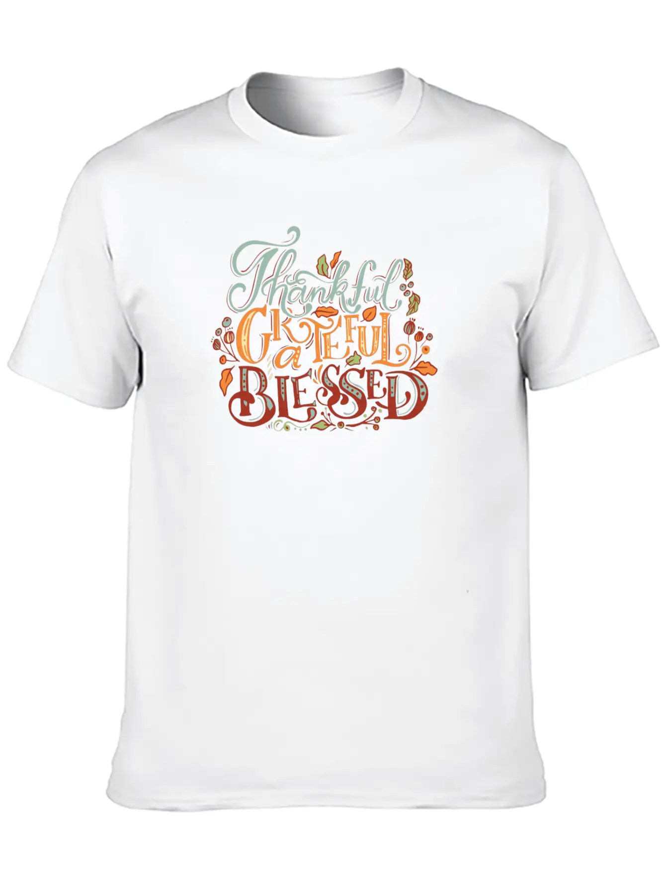 Thankful Grateful Blessed Basic Graphic T-Shirt – Daily Comfort In Soft Cotton