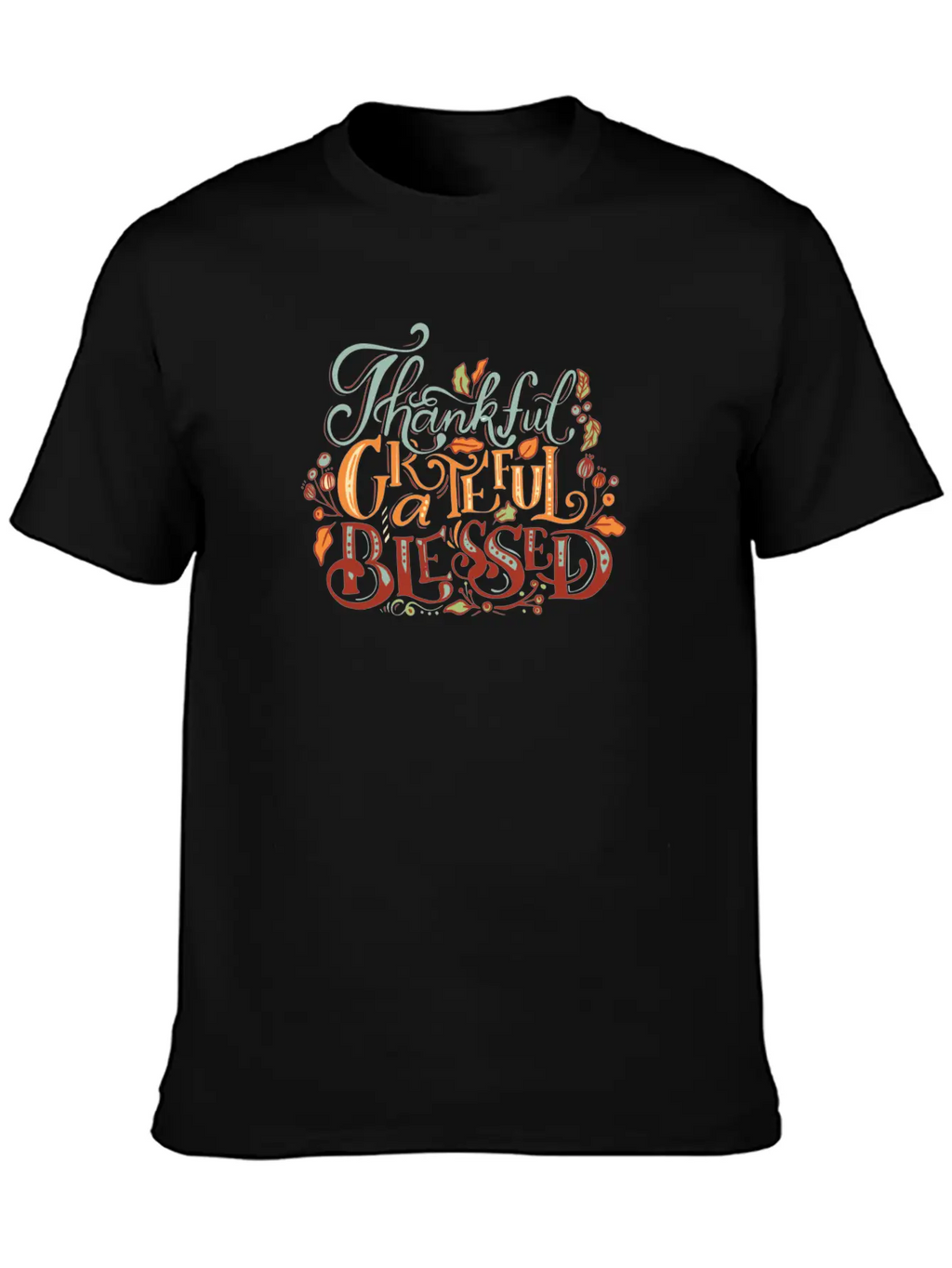 Thankful Grateful Blessed Basic Graphic T-Shirt – Daily Comfort In Soft Cotton