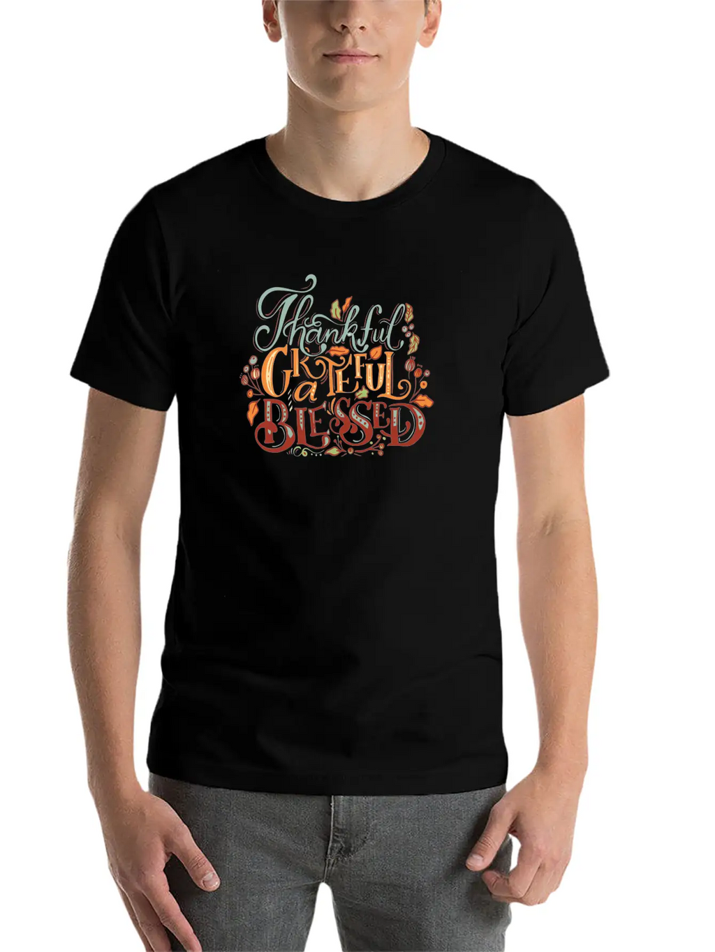 Thankful Grateful Blessed Basic Graphic T-Shirt – Daily Comfort In Soft Cotton