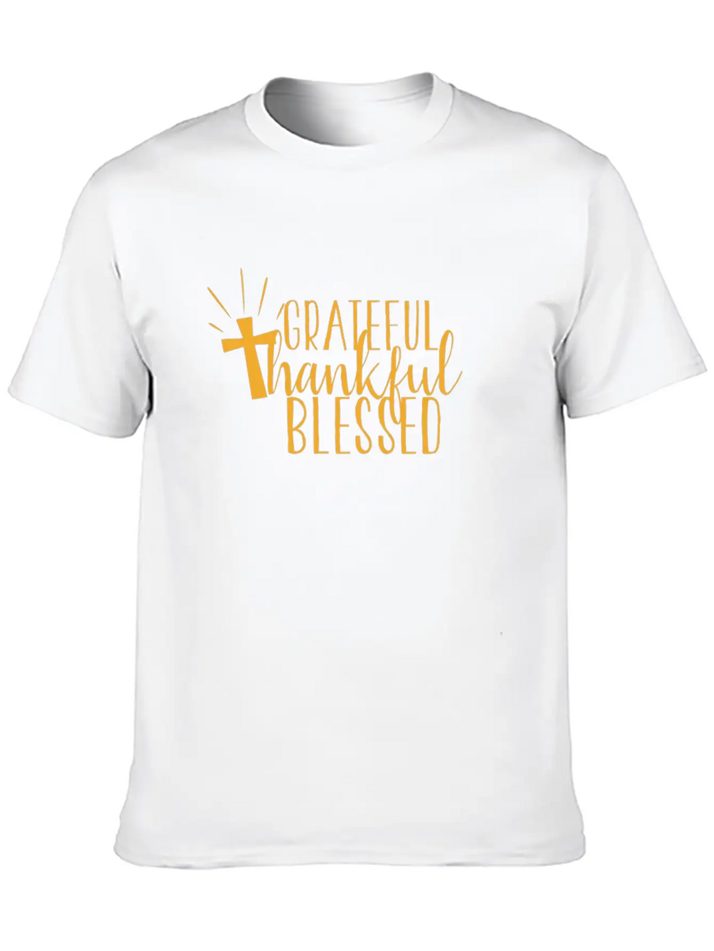 Thanksgiving Cross Grateful Thankful Blessed Unisex Casual T-Shirt – Clean Design For Daily Comfort