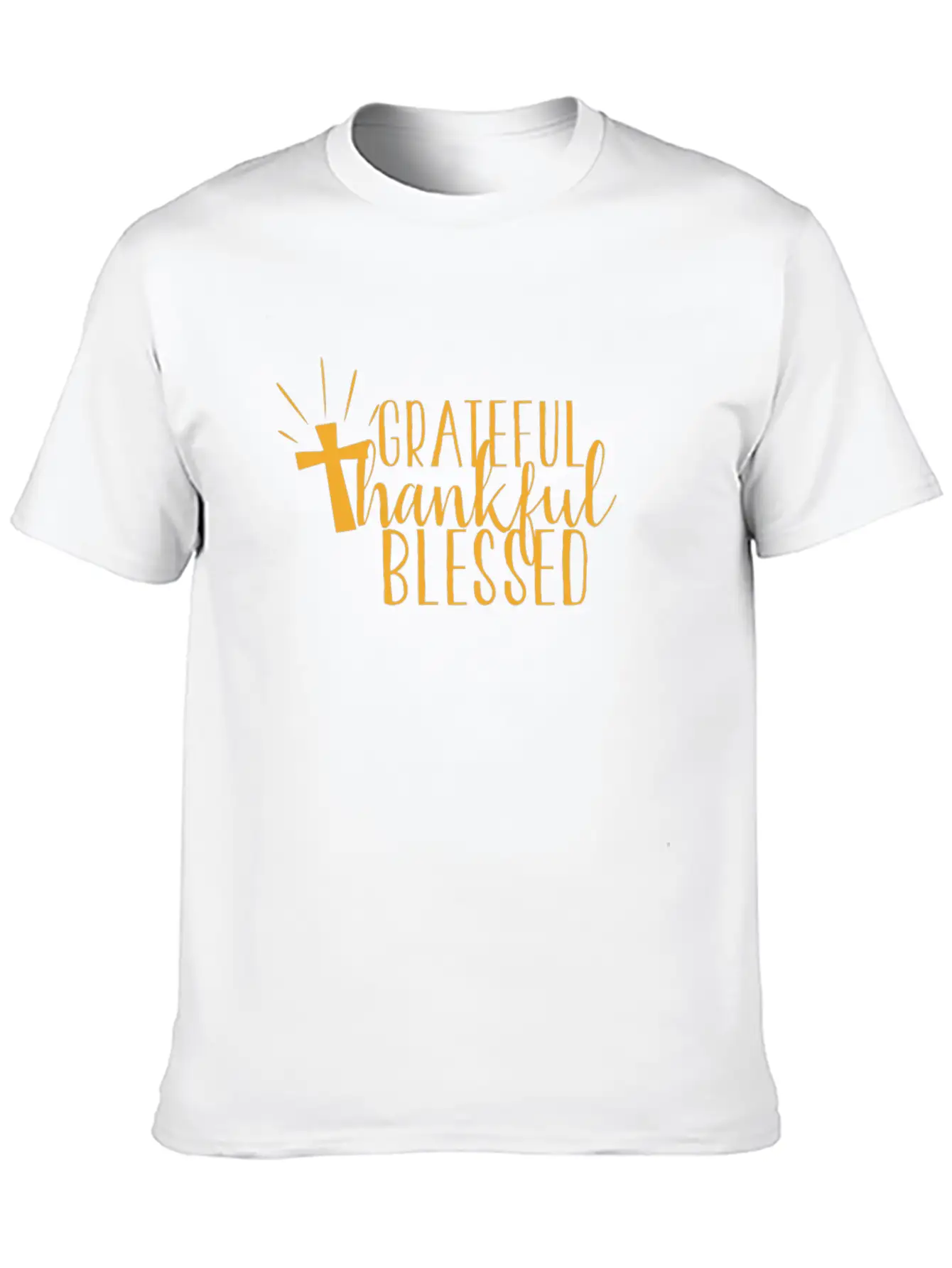 Thanksgiving Cross Grateful Thankful Blessed Unisex Casual T-Shirt – Clean Design For Daily Comfort