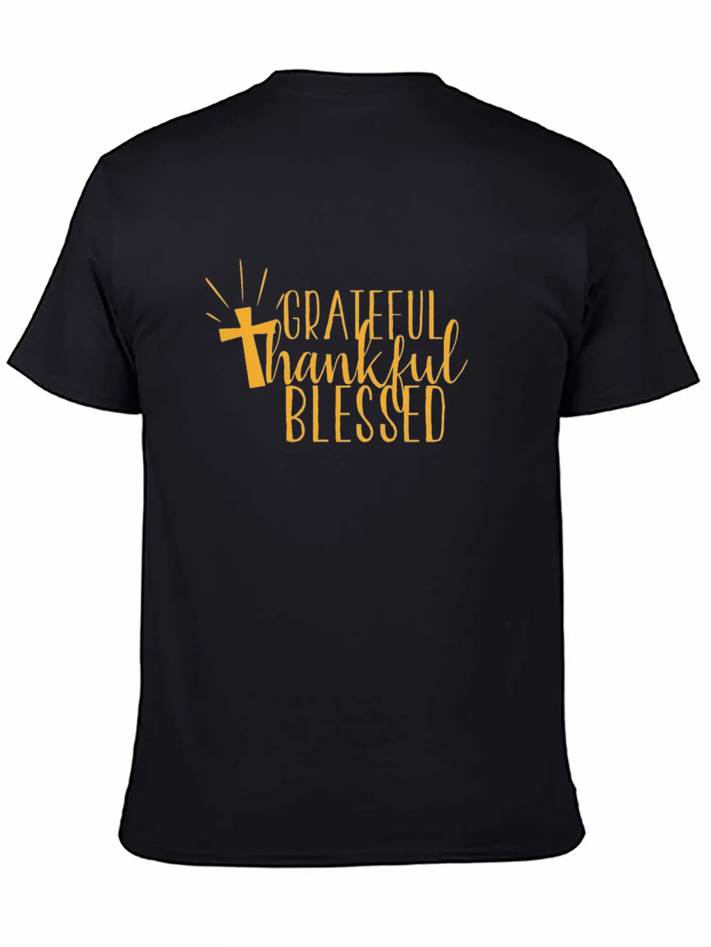 Thanksgiving Cross Grateful Thankful Blessed Unisex Casual T-Shirt – Clean Design For Daily Comfort