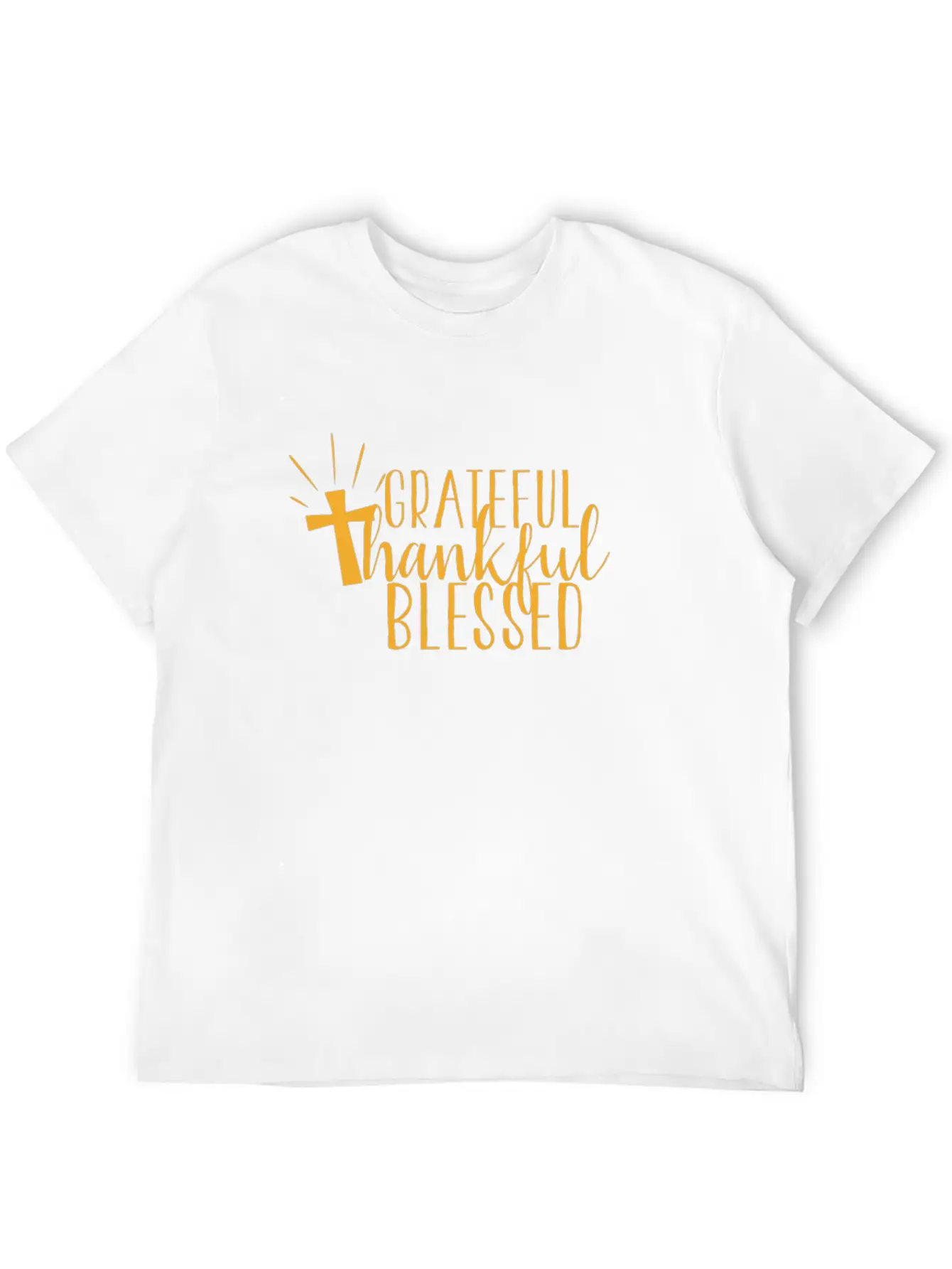 Thanksgiving Cross Grateful Thankful Blessed Unisex Casual T-Shirt – Clean Design For Daily Comfort