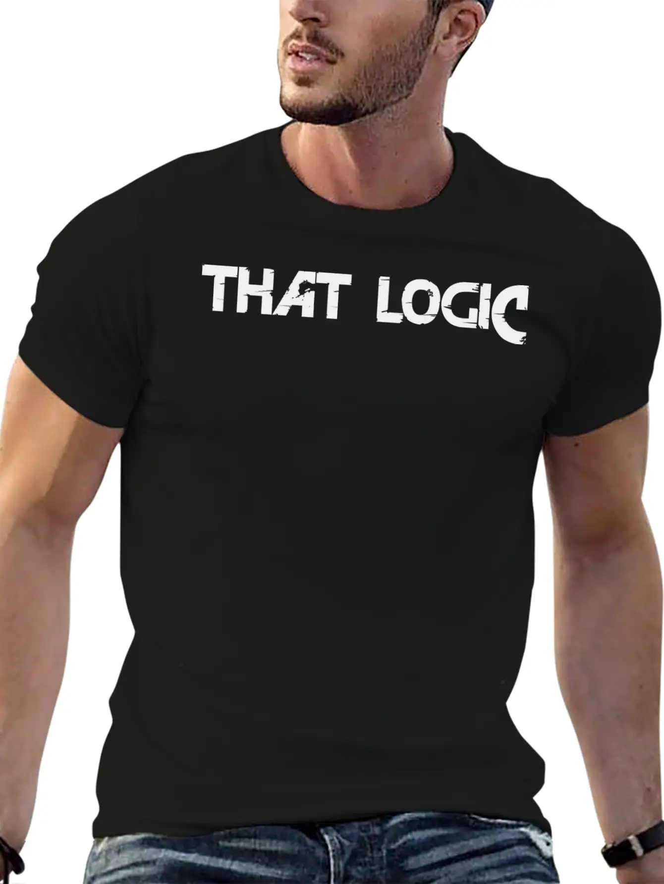 "That Logic" Lettering Black Stylish Everyday T-Shirt – Unisex Basic Cotton Tee